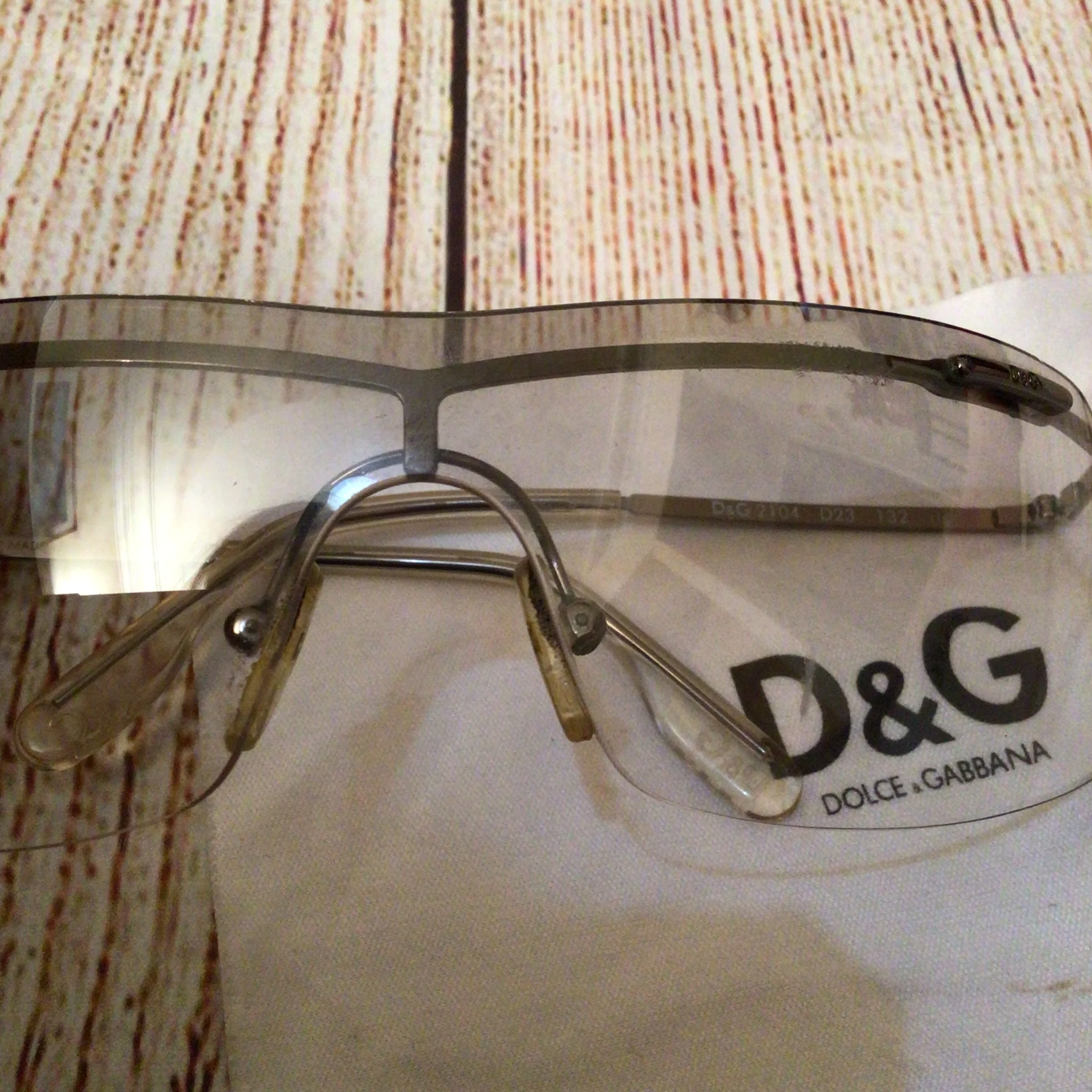 Dolce & Gabbana Silver Tone Wrap Sunglasses D&G 2104 D23 132115 w/Case - Image 8