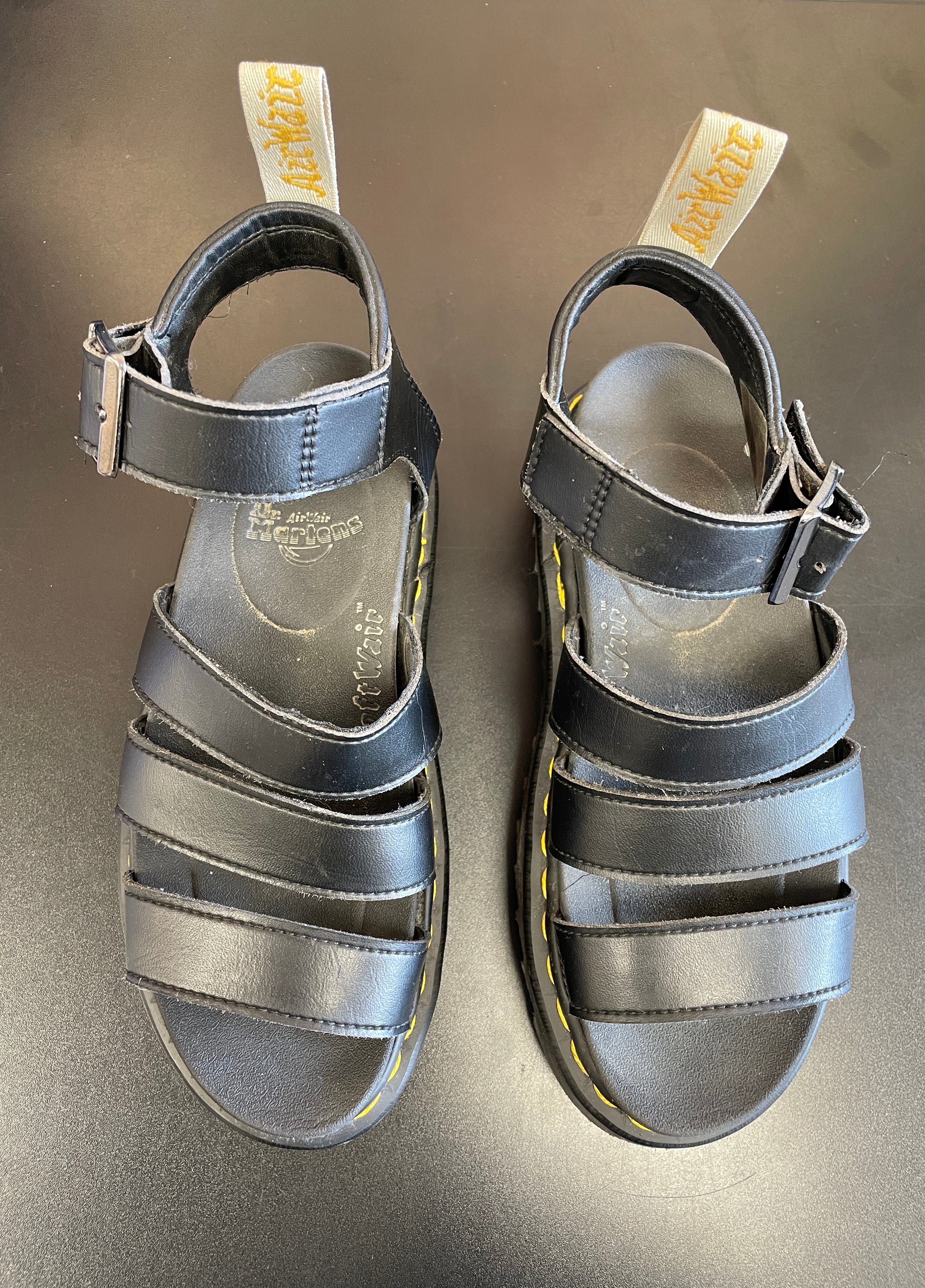 Dr Martens AirWair Black Leather Strap Sandals Size 3 - Image 4