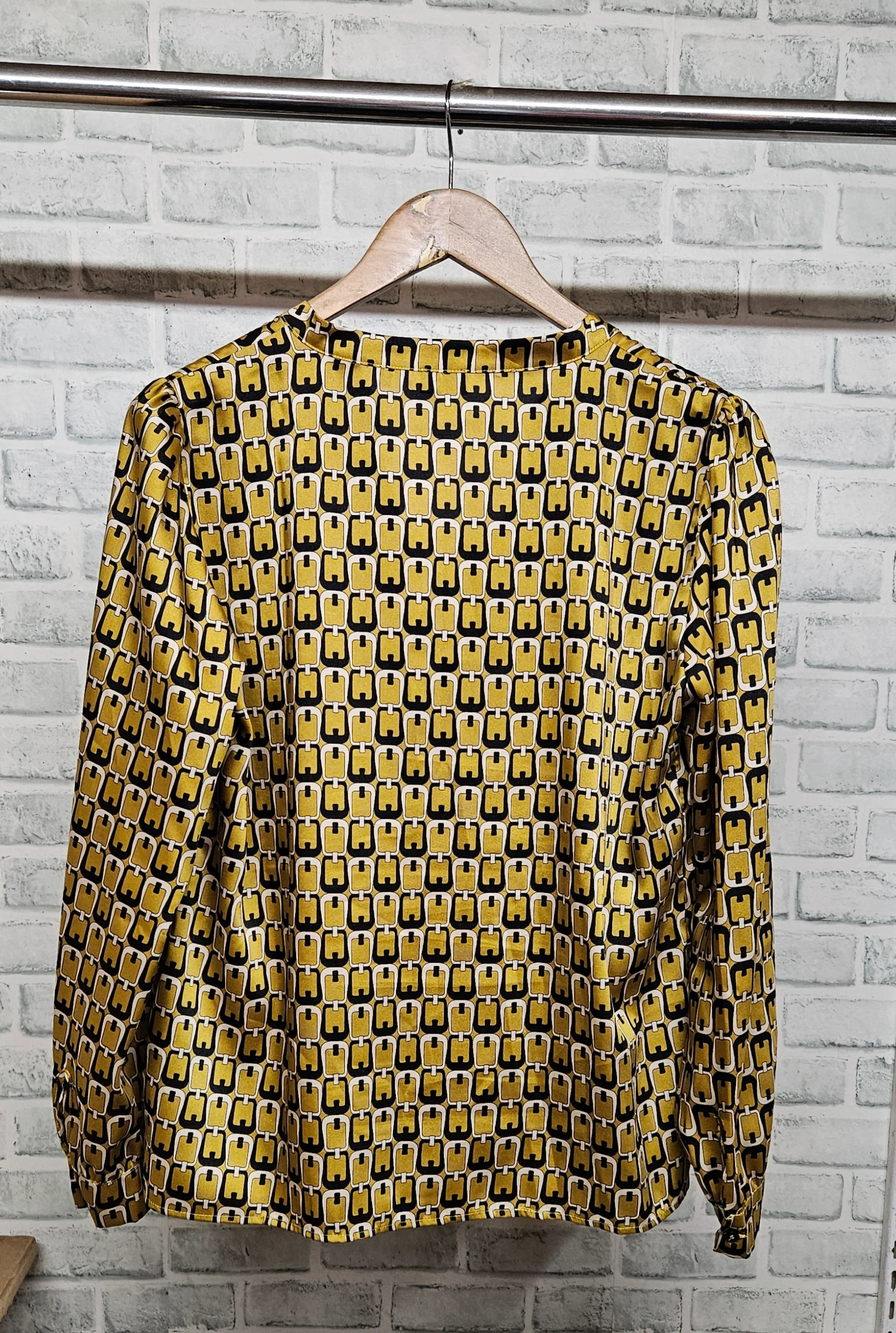 Emme Marella 70's Style Print Blouse Size 44 - Image 6
