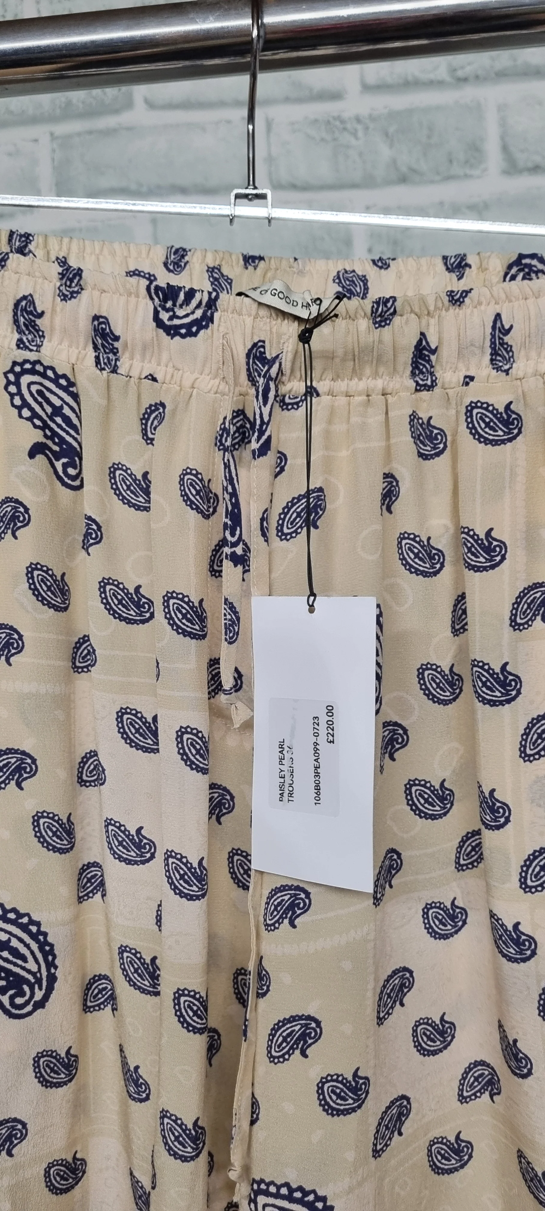 Etre Cecile Silk Paisley Pearl Trousers Size 36/8 BNWT - Image 3