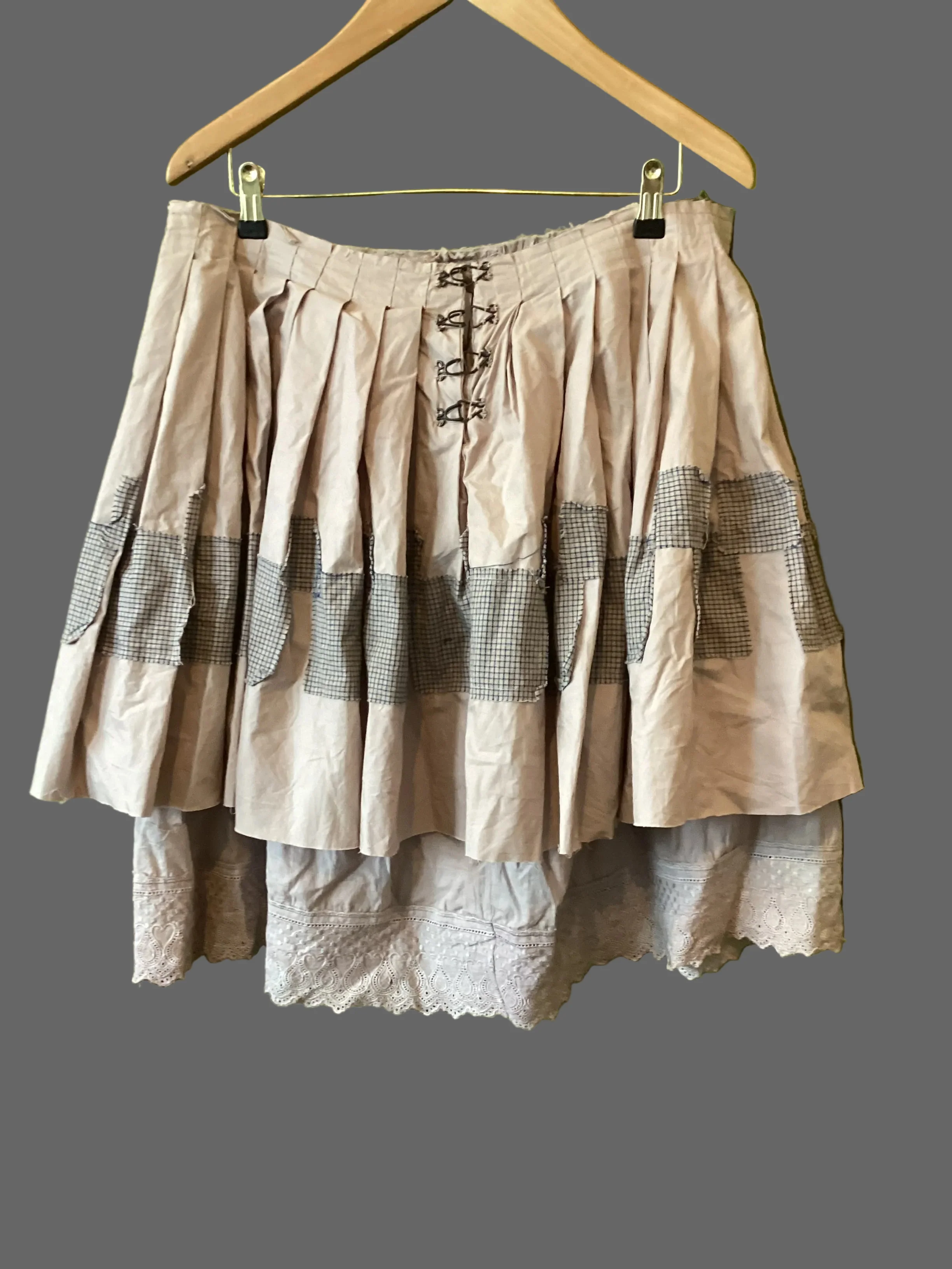 Ewa i Walla Grey Patchwork Skirt Size L - Image 3