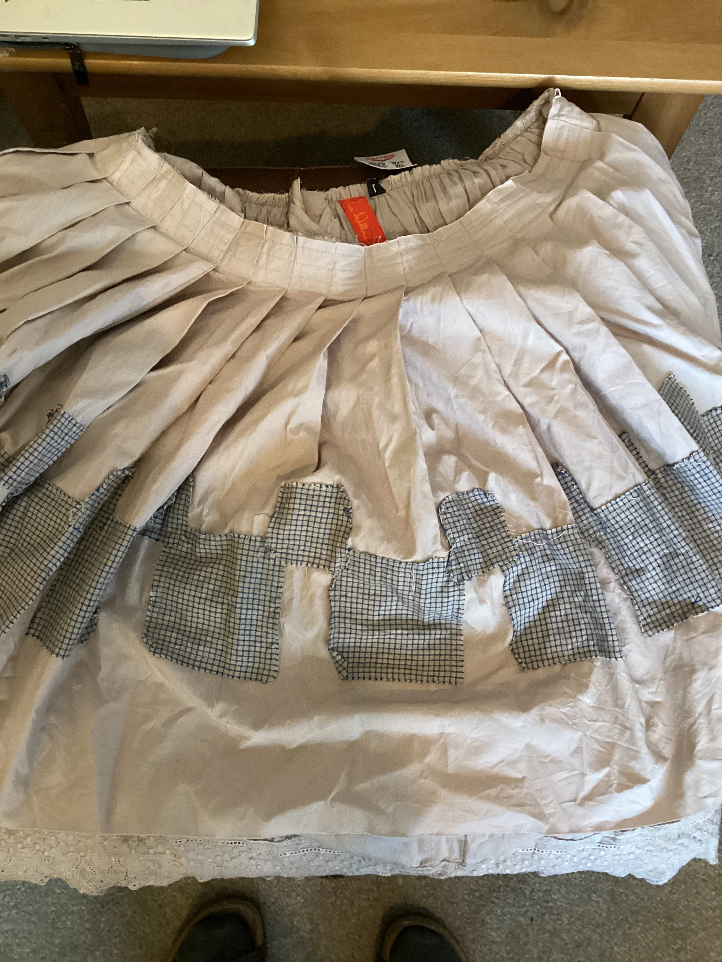 Ewa i Walla Grey Patchwork Skirt Size L - Image 9