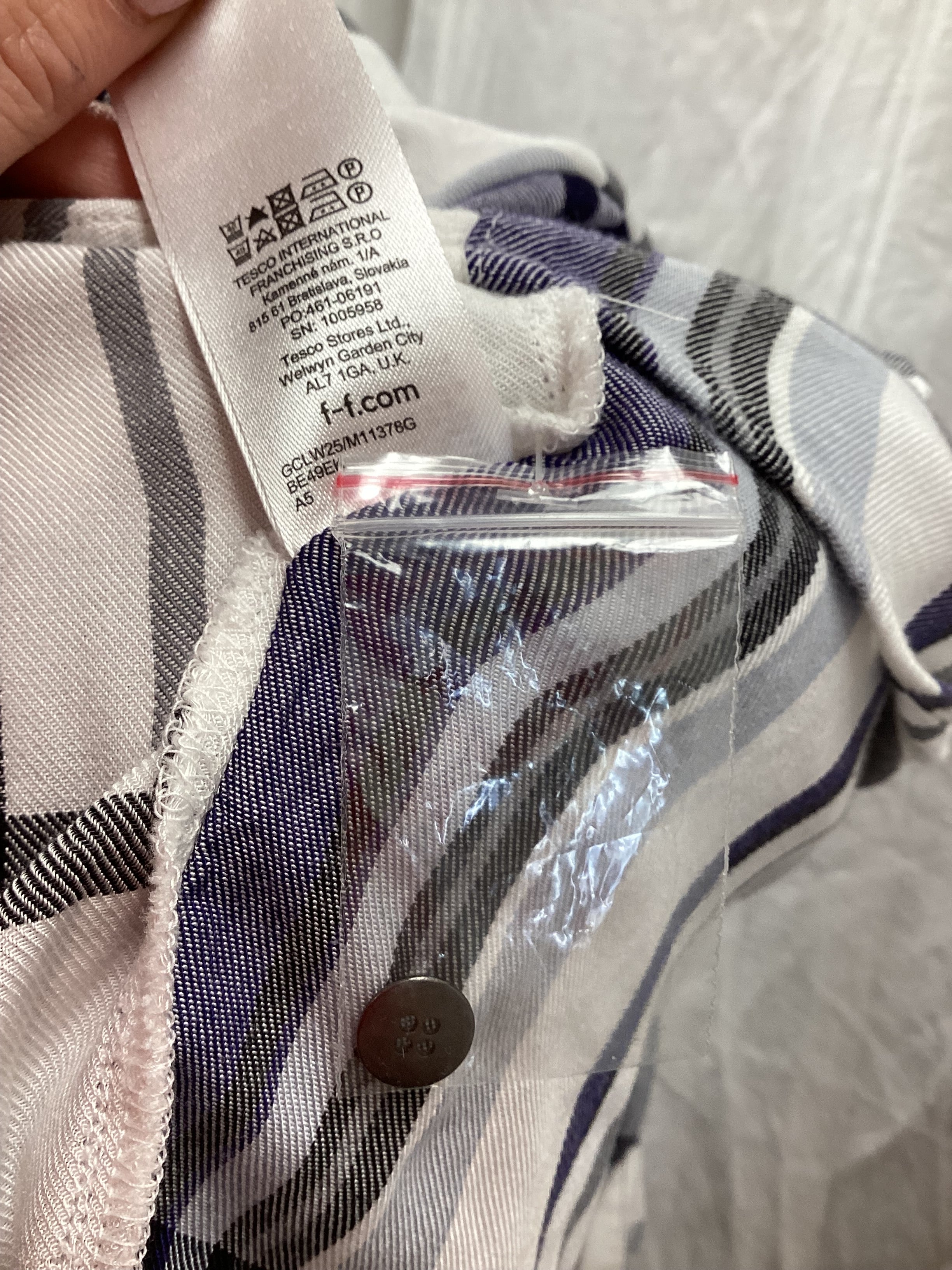 F&F White and Blue Checked Shirt Size 12 - Image 5