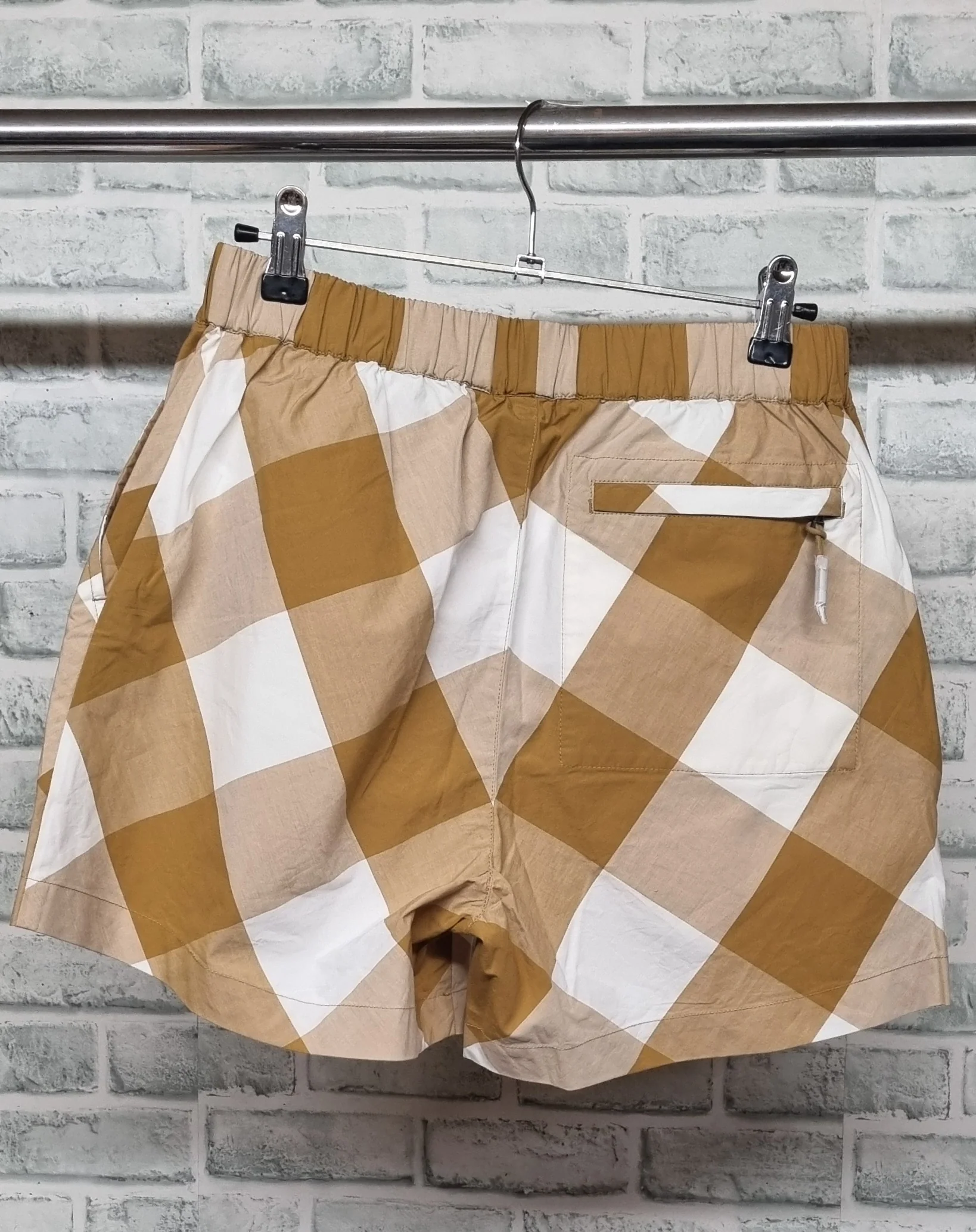 Folk Diagonal Tan Check Signal Shorts Size 0 BNWT - Image 5