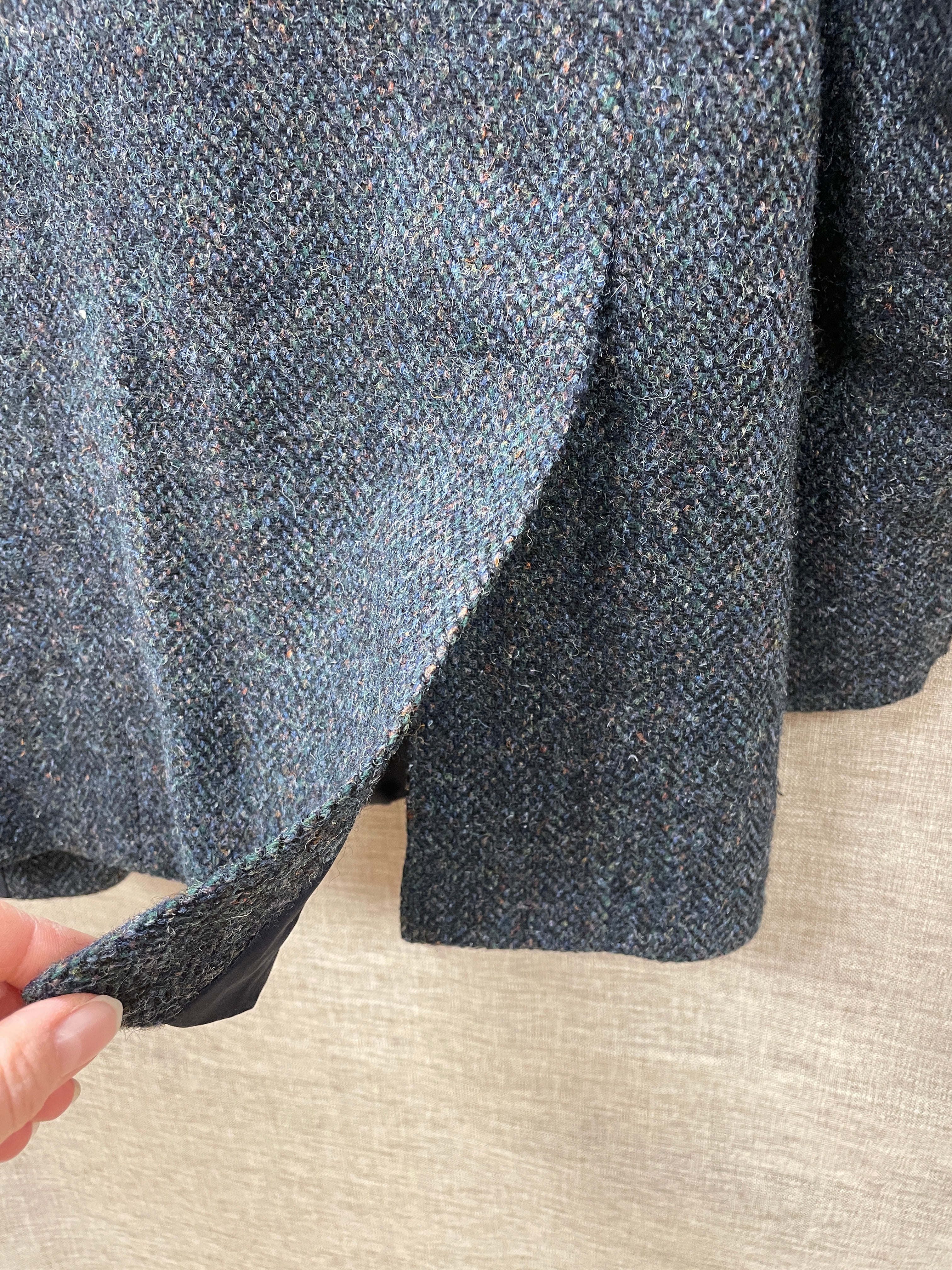 Gurteen Navy Blue Harris Tweed Wool Jacket Chest 40 Short - Image 6