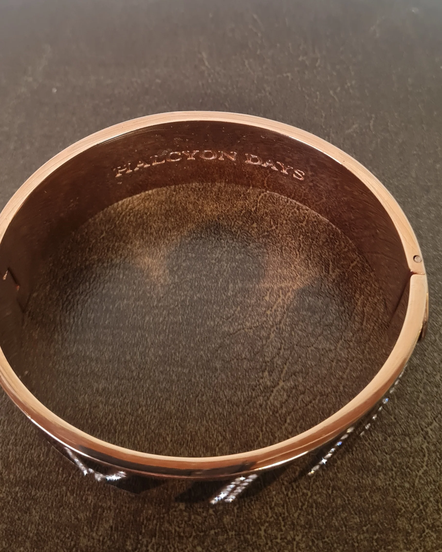 Halcyon Days Rose Gold Black Zebra Print Crystal Costume Bangle - Image 4