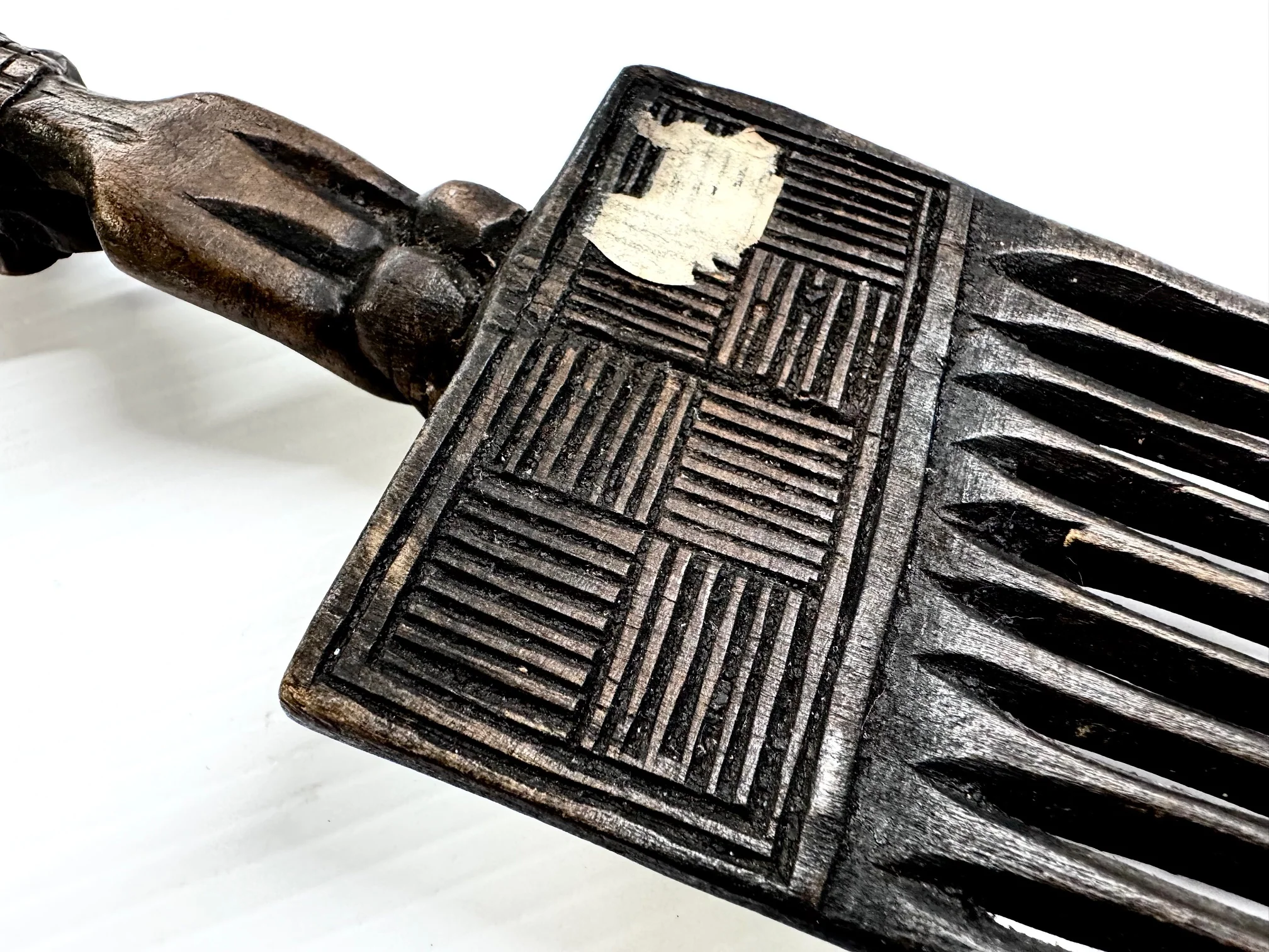 Hand-Carved African Wooden Hair Comb - Image 10