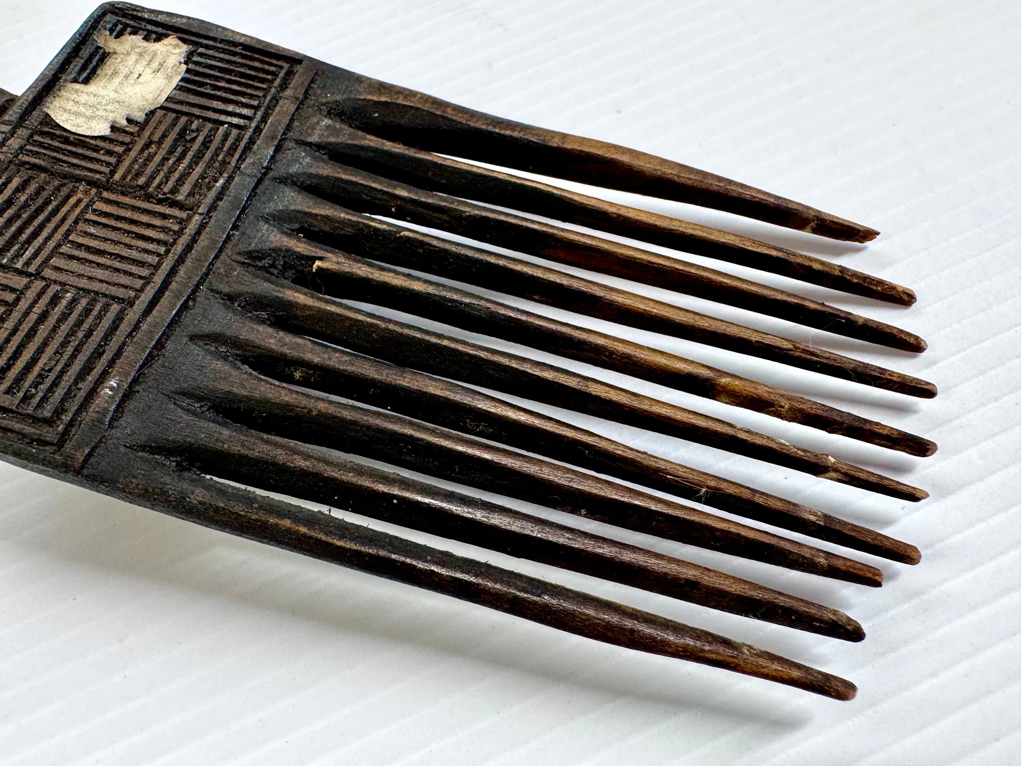 Hand-Carved African Wooden Hair Comb - Image 11
