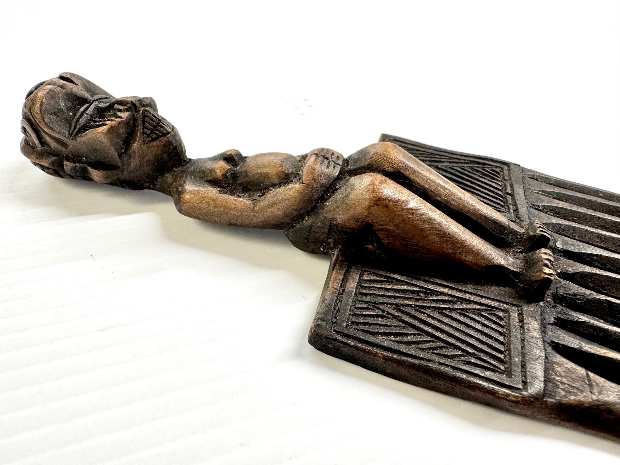 Hand-Carved African Wooden Hair Comb - Image 8
