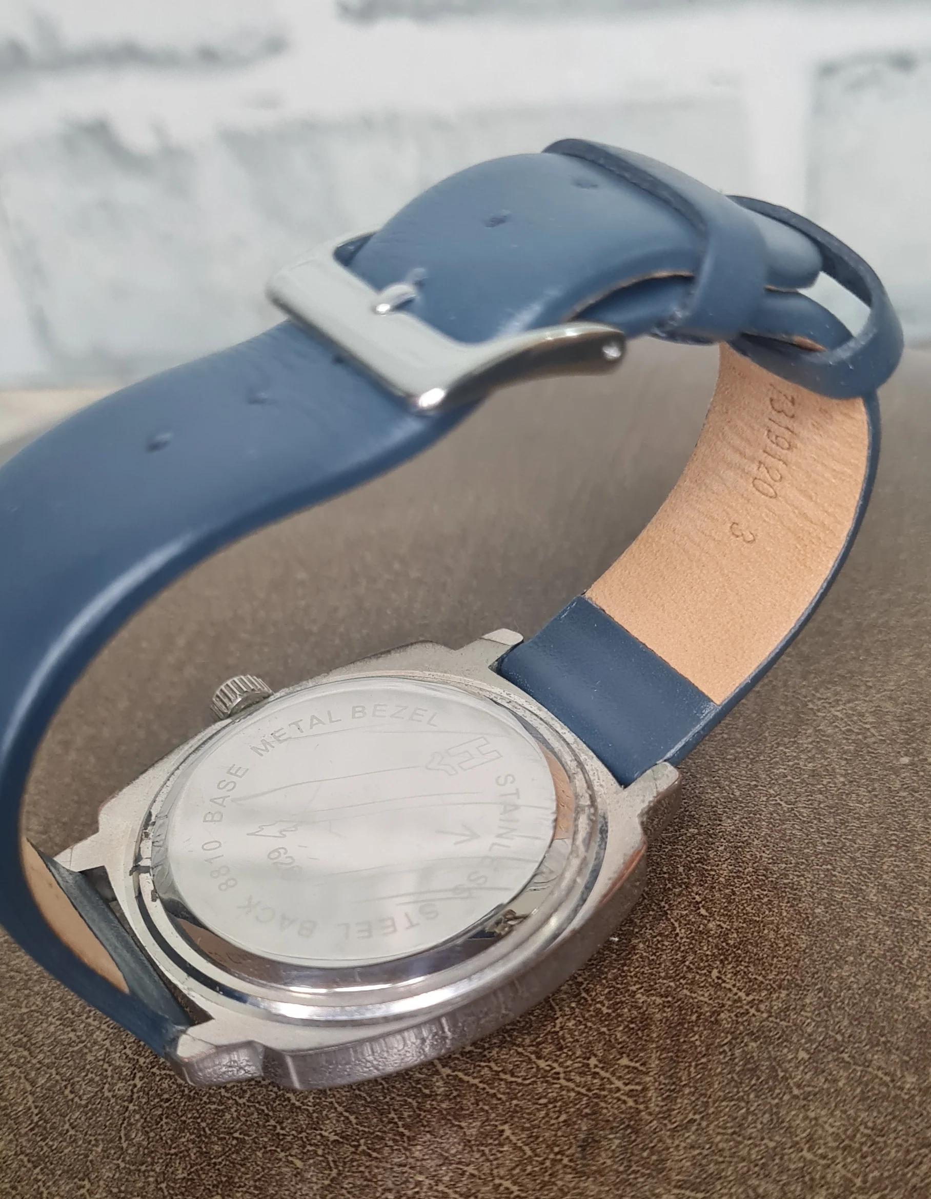 Helbros Colorama Blue Face Leather Strap Wristwatch - Image 3