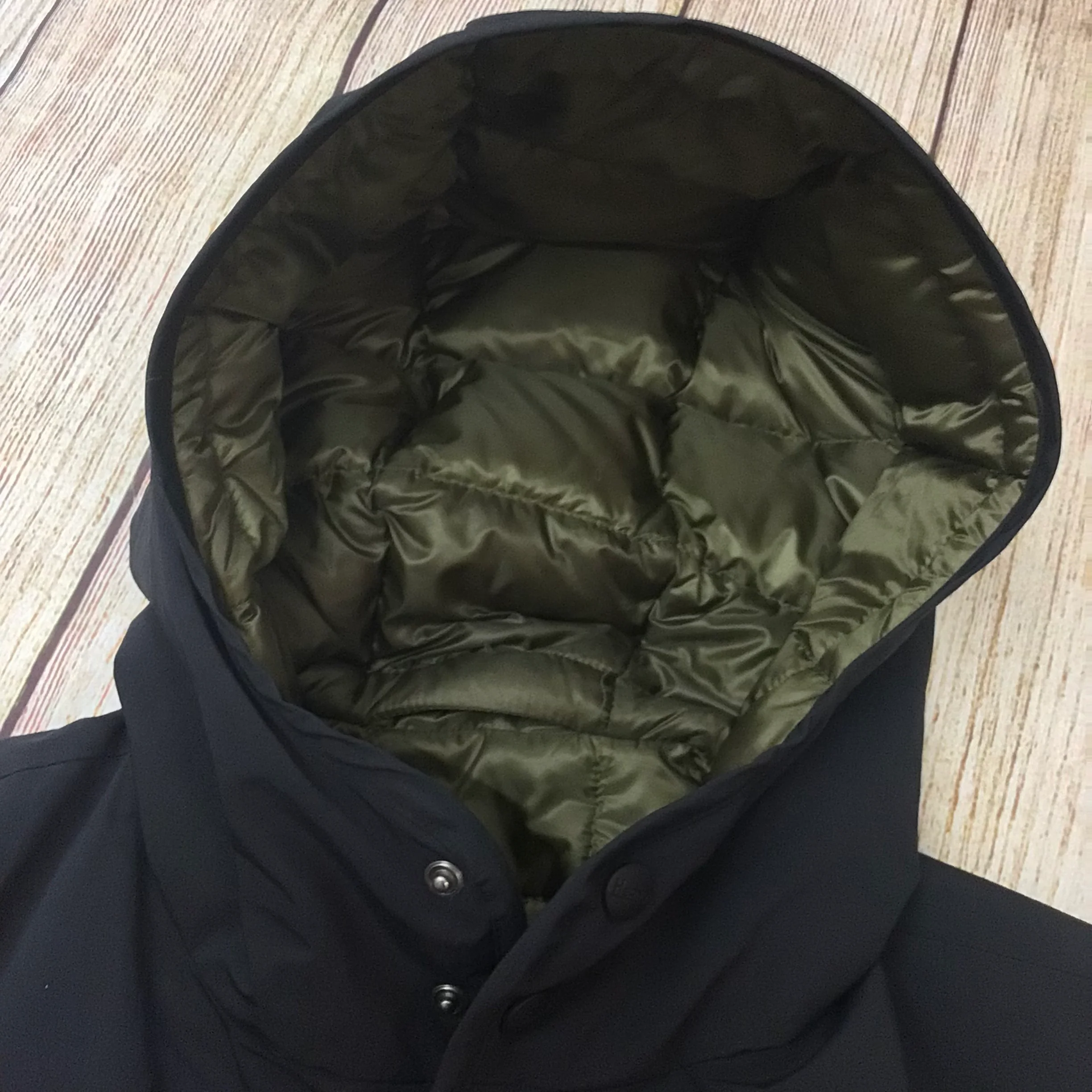 Herno Black & Green Goose Down Reversible Hooded Jacket Size 50 (PI0448U-19339-9300) - Image 7