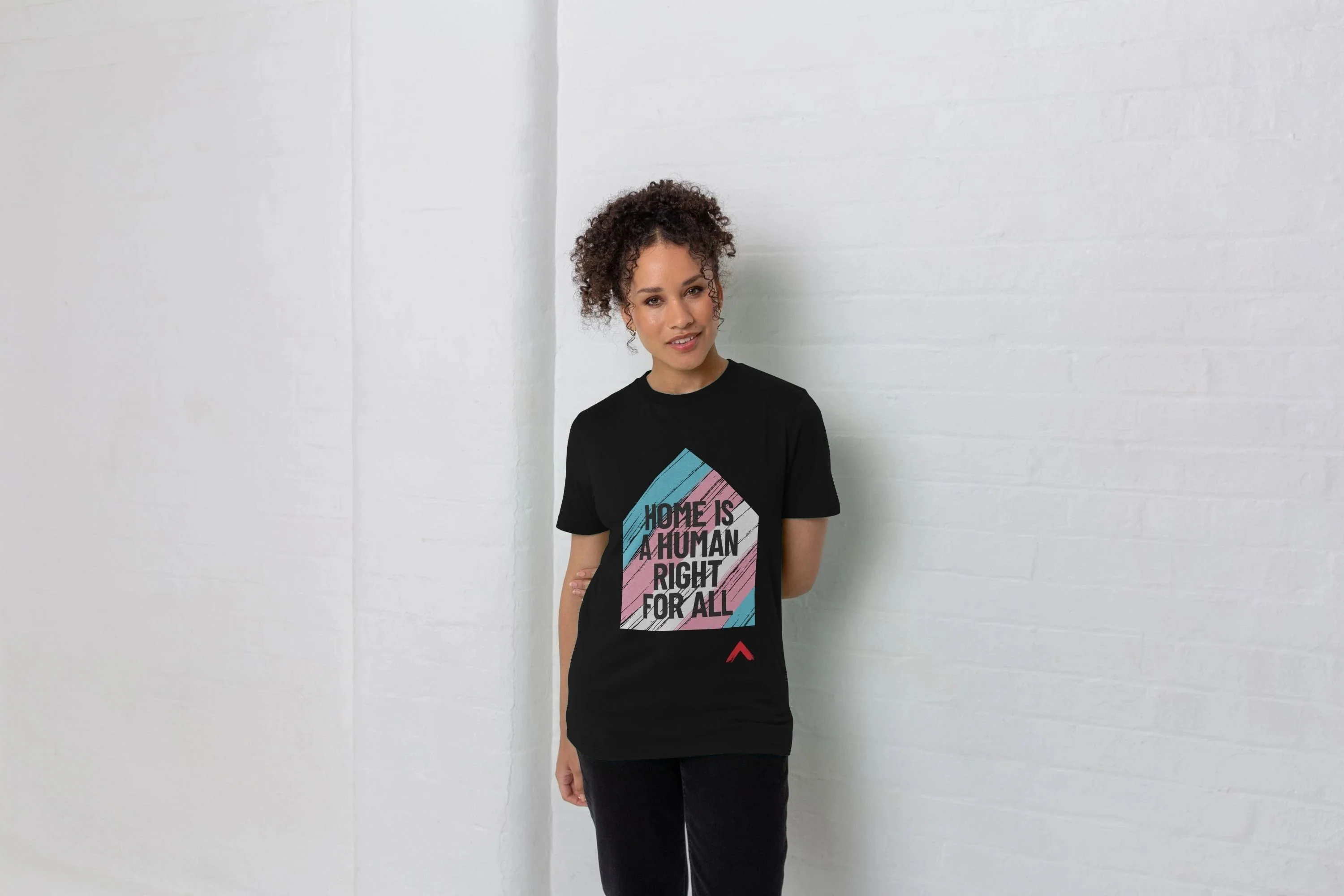 Home is a Human Right for All Black T-shirt - Image 3