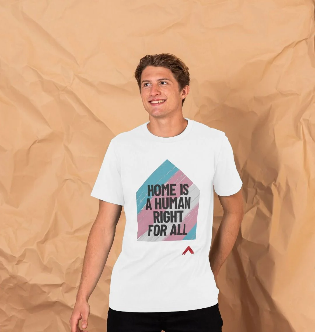 Home is a Human Right for All White T-shirt - Image 3