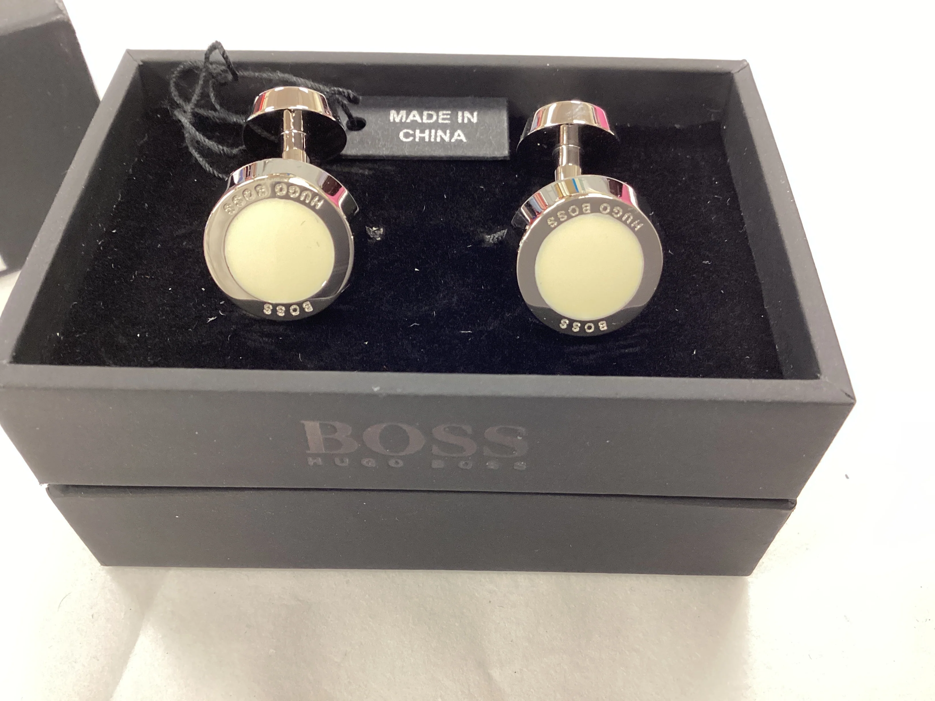 Hugo Boss Cufflinks - Brass and Enamel - Image 2