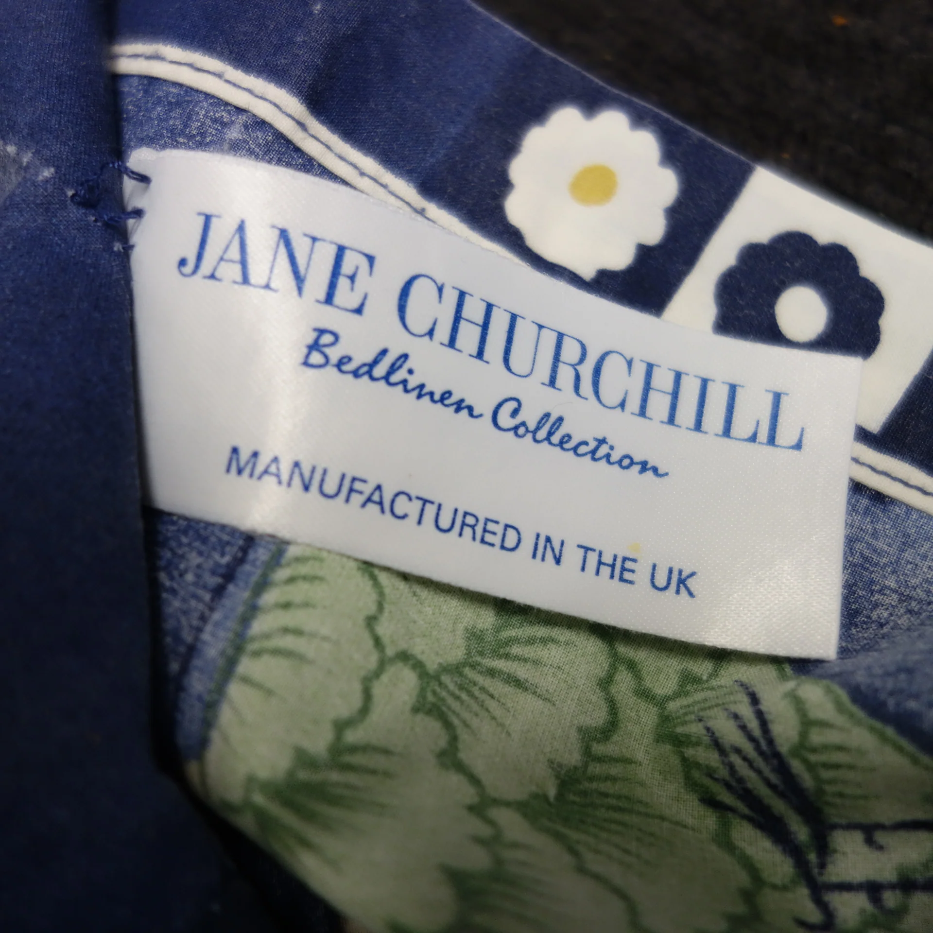 Jane Churchill 'Indian Summer' blue cotton bedlinen - King size duvet & two pillow cases - 1990s - Image 6