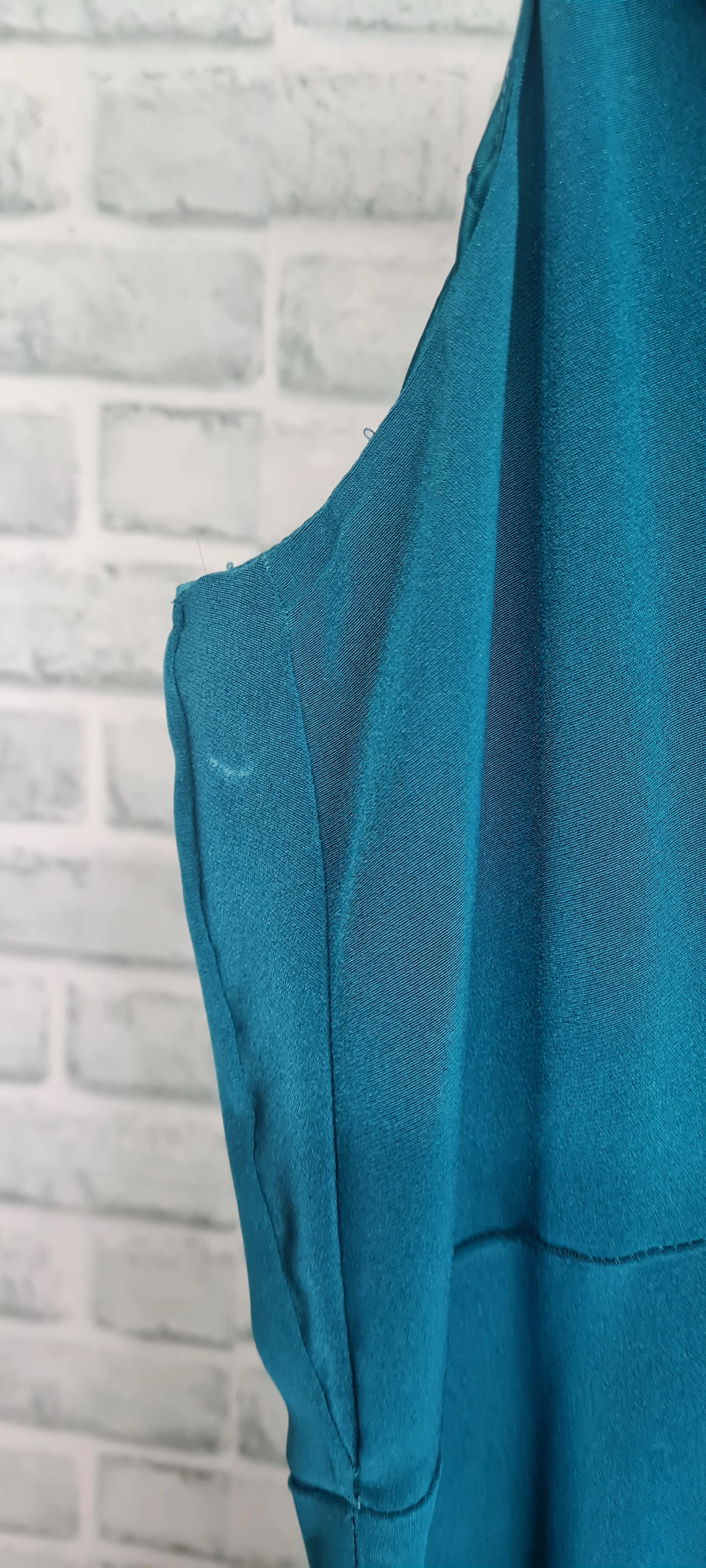 John Lewis Cowl Neck Lace Detail A-Line Teal Maxi Dress Size 16 - Image 2