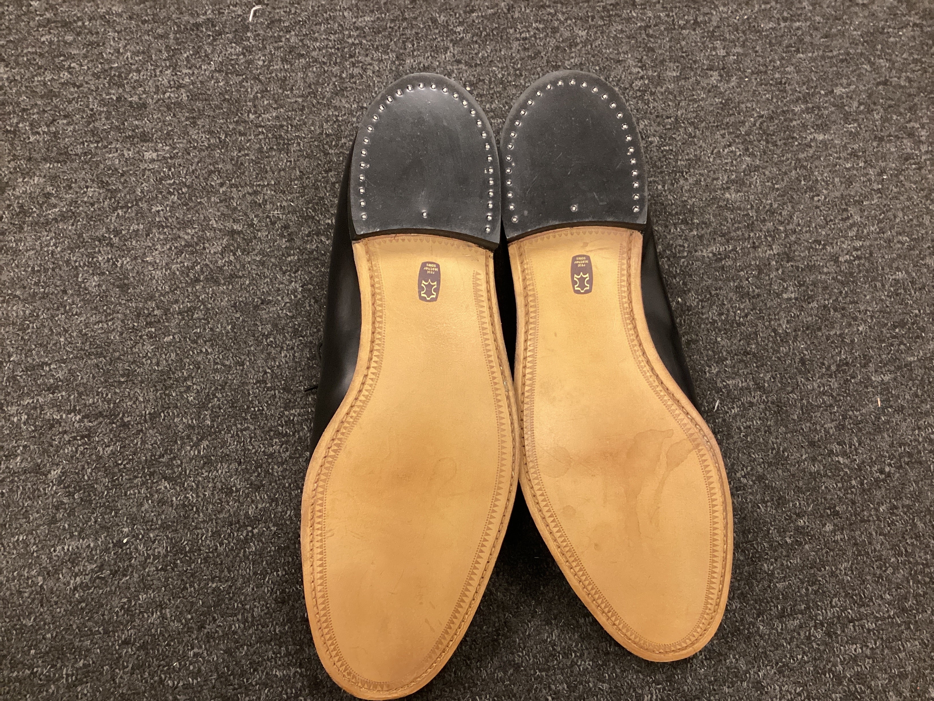 John White 100% Leather Black Shoes - Size 15 - Image 5