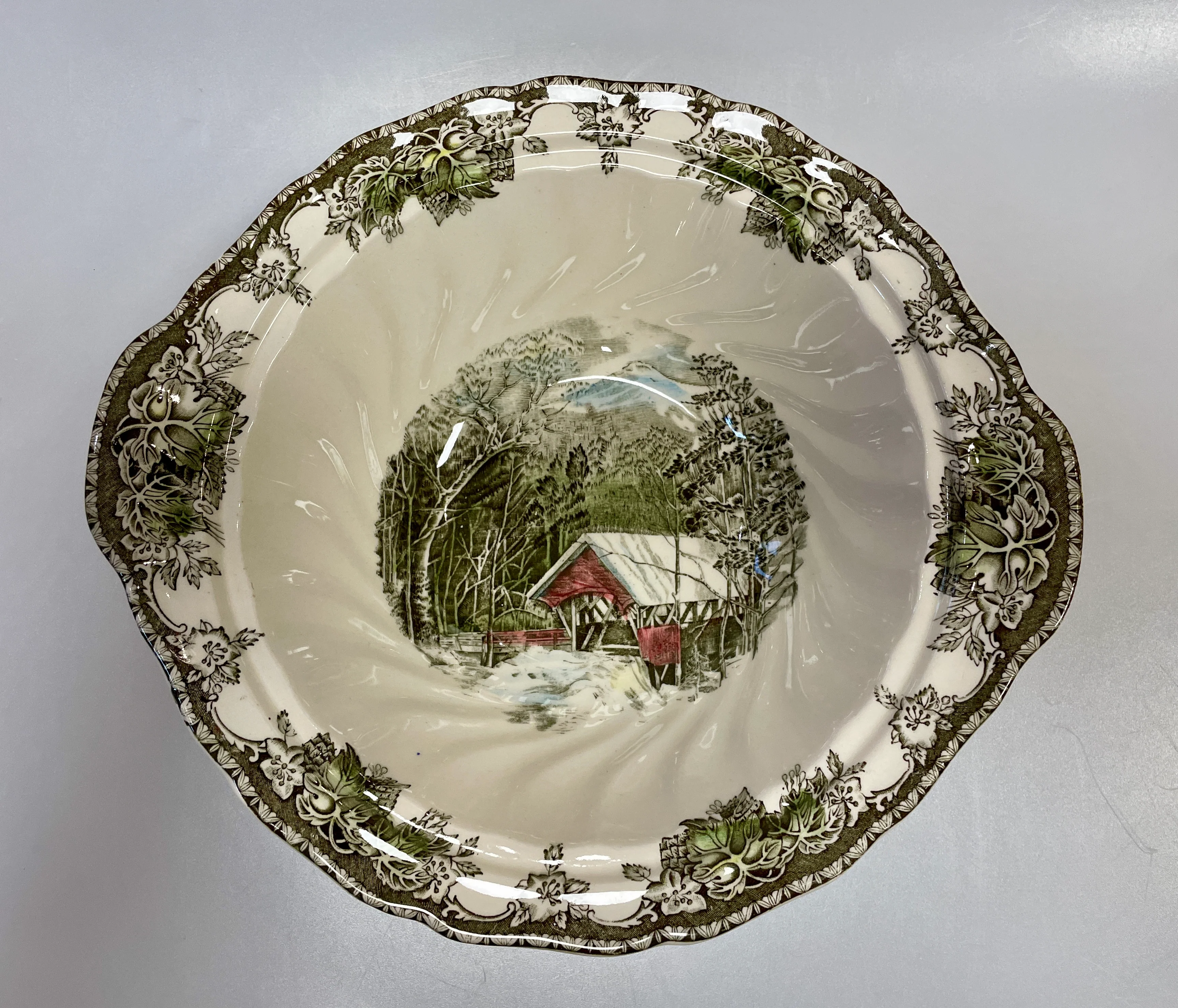 Johnson Brothers Vintage The Friendly Village The Covered Bridge Vegetable Serving Bowl - Image 4