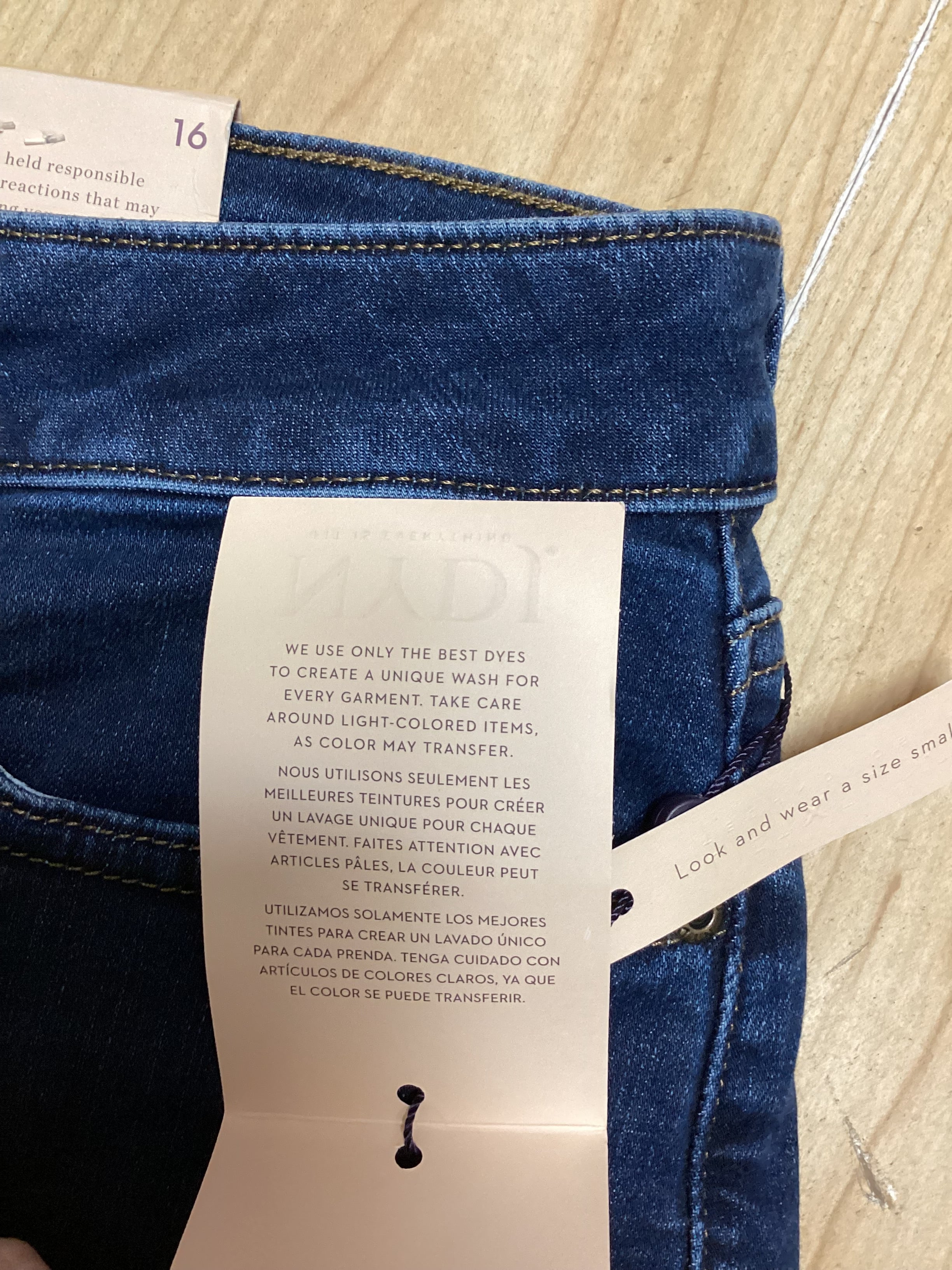 Ladies NYDJ AMI SKINNY Blue Jeans Size UK 20 - Image 3