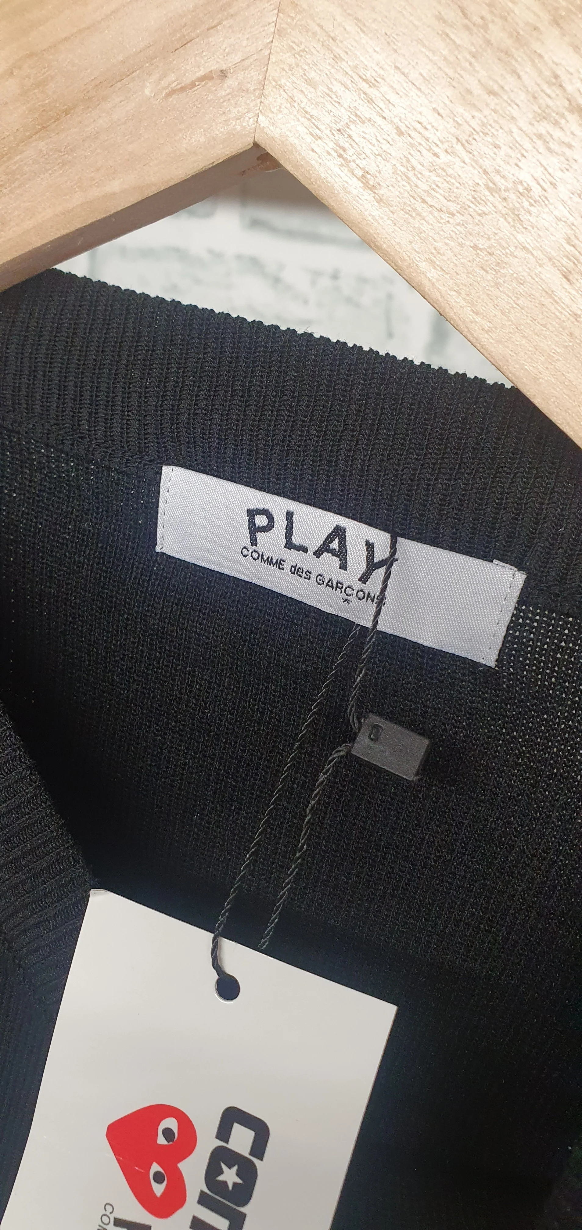 Converse Play Comme des Garcons Black Fine Knit T-Shirt Size Small BNWT - Image 3