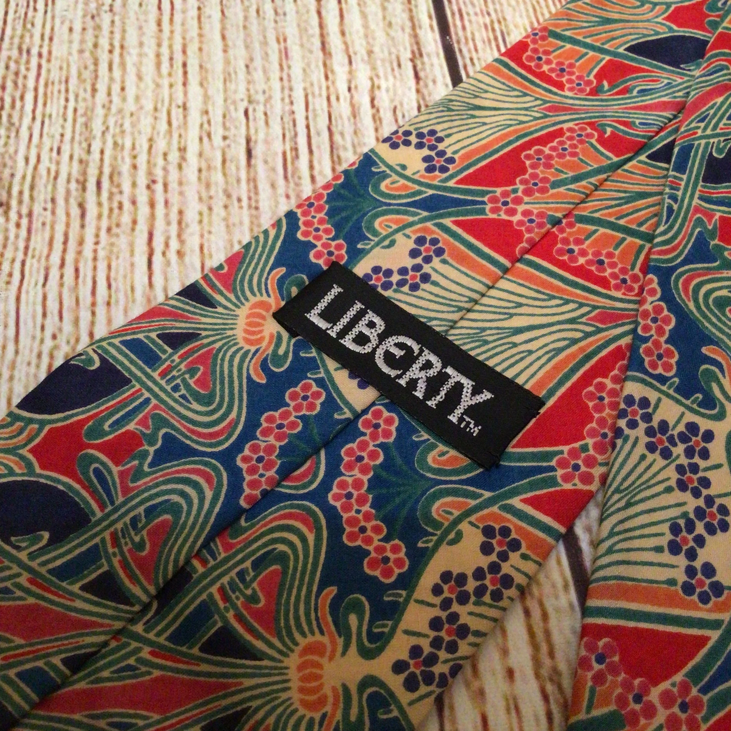 Liberty of London Tana Lawn Cotton Red Blue Multi Tie - Image 2