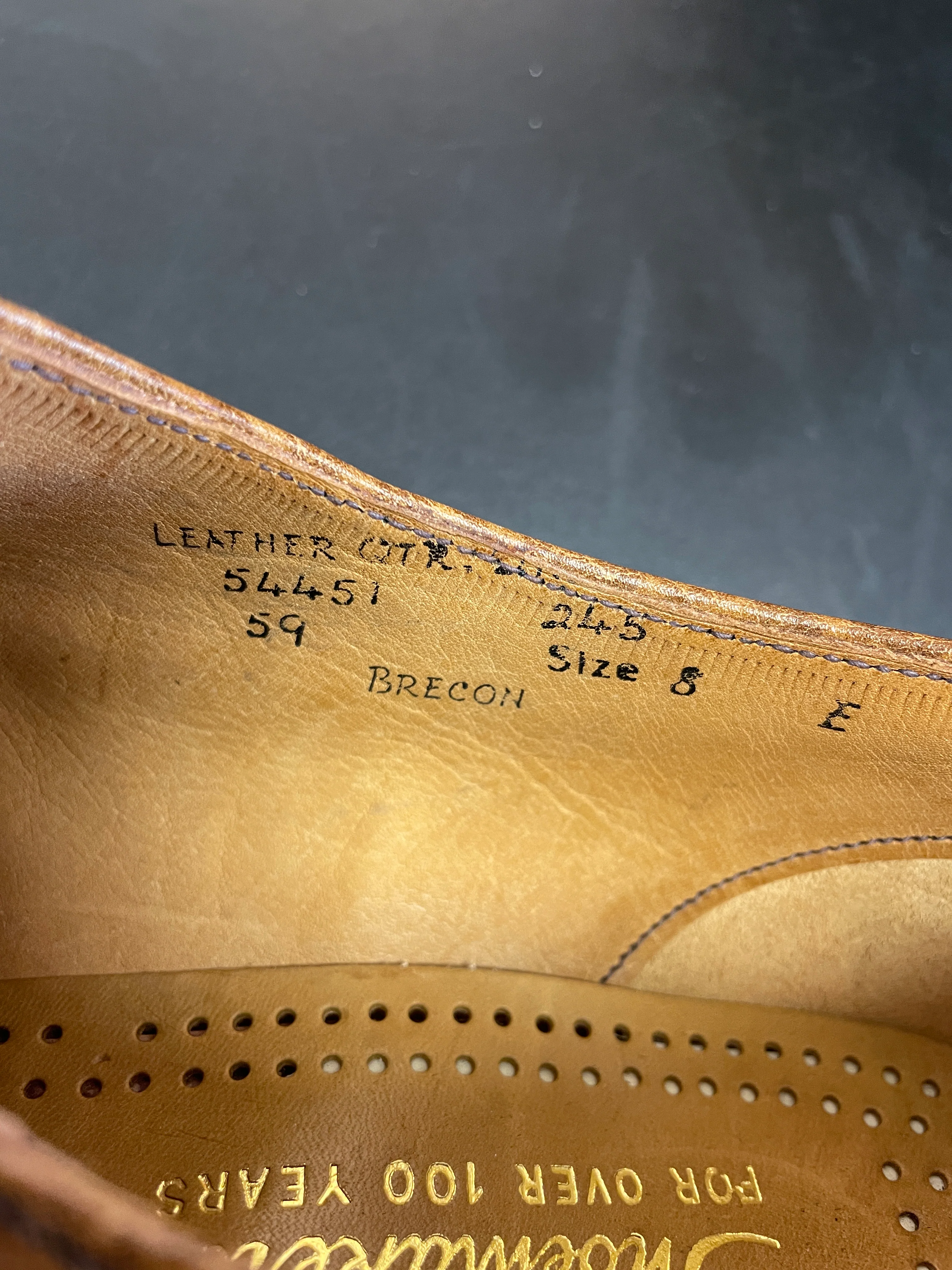 Loake Brothers New Brown Gazelle Leather Lace Up Shoes Size 8 - Image 11