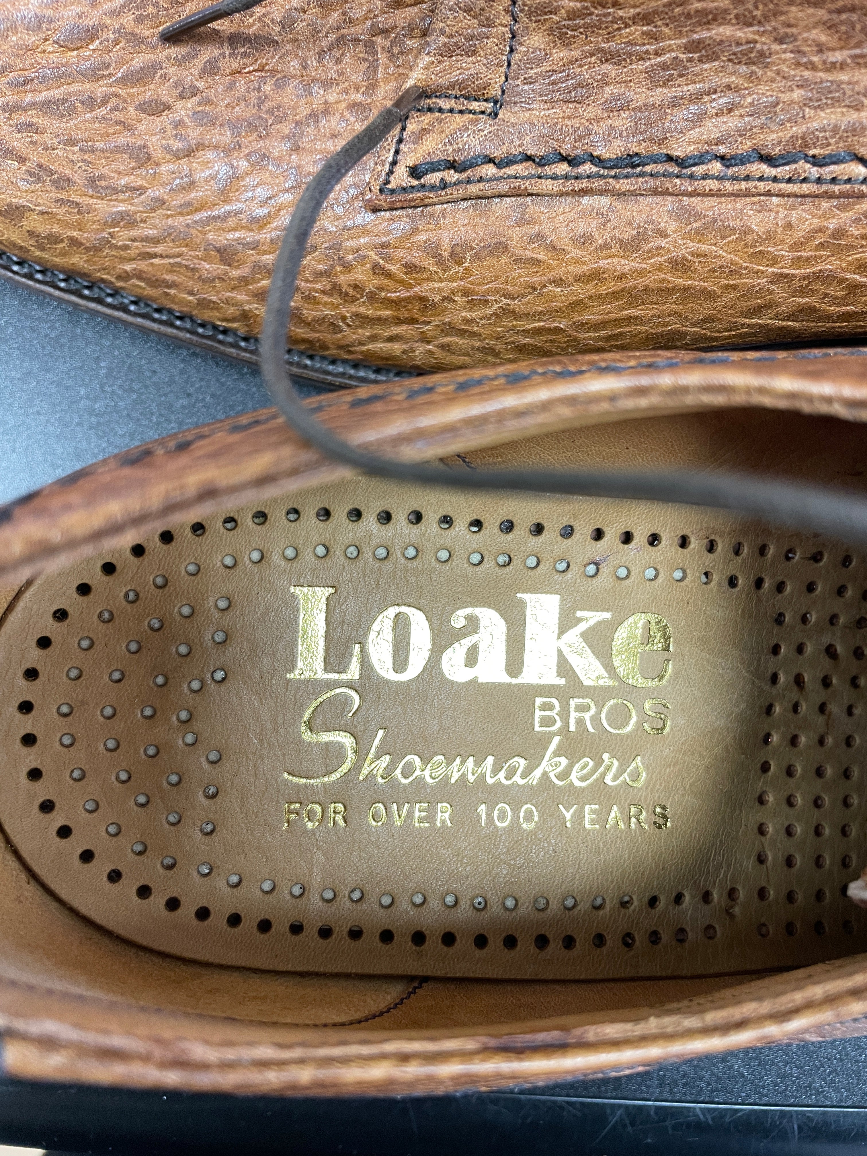 Loake Brothers New Brown Gazelle Leather Lace Up Shoes Size 8 - Image 12