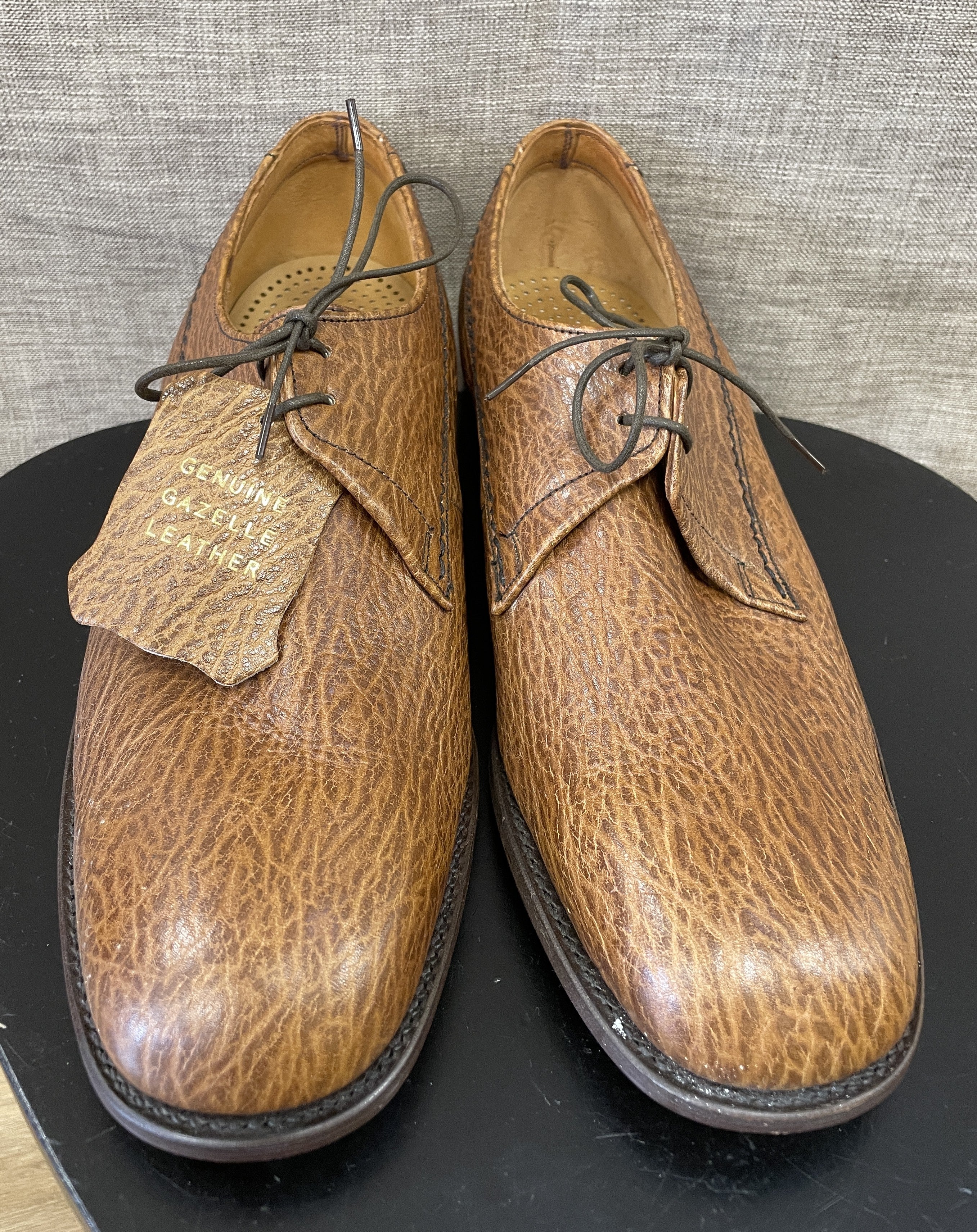 Loake Brothers New Brown Gazelle Leather Lace Up Shoes Size 8 - Image 2