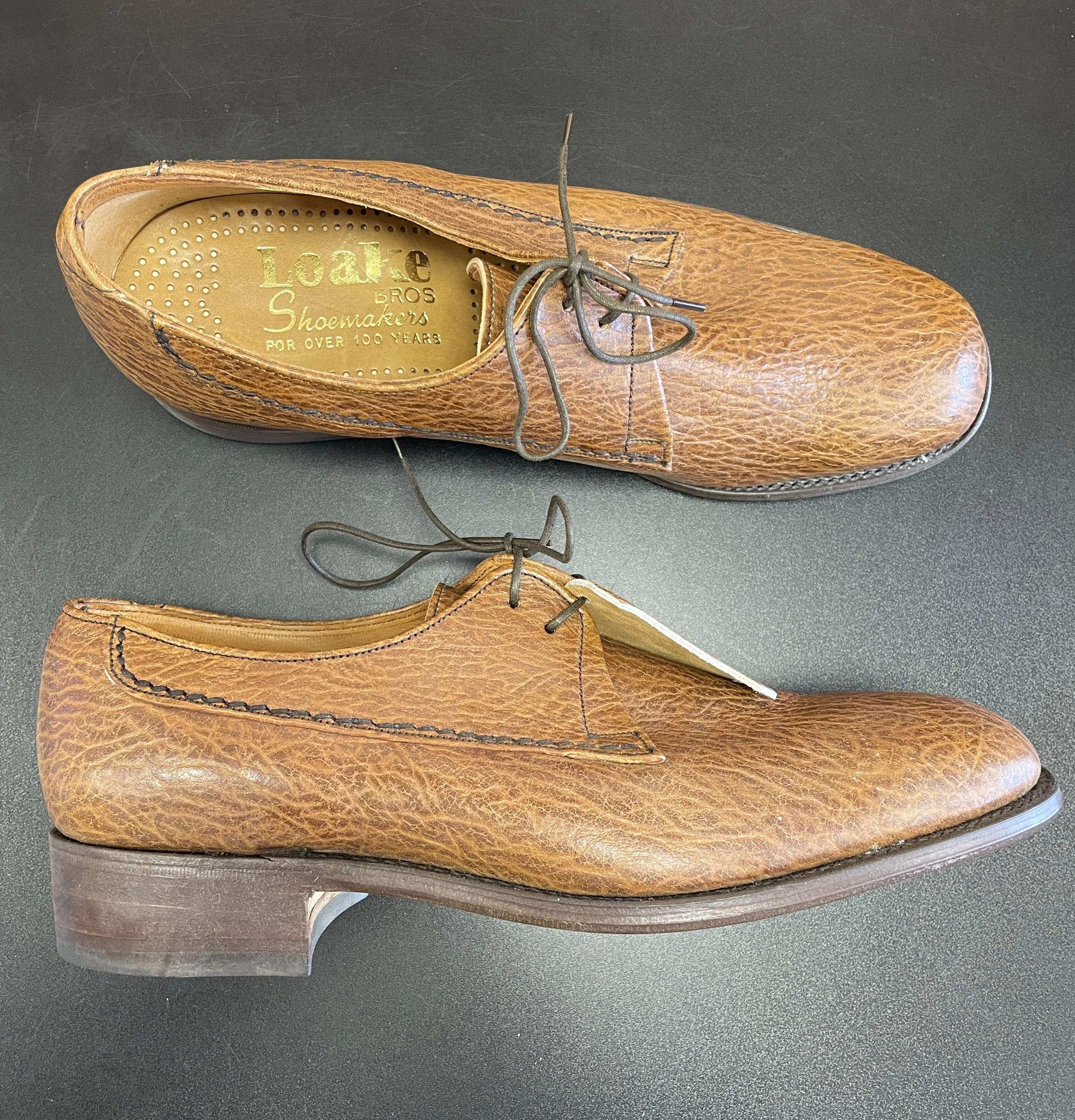 Loake Brothers New Brown Gazelle Leather Lace Up Shoes Size 8 - Image 5