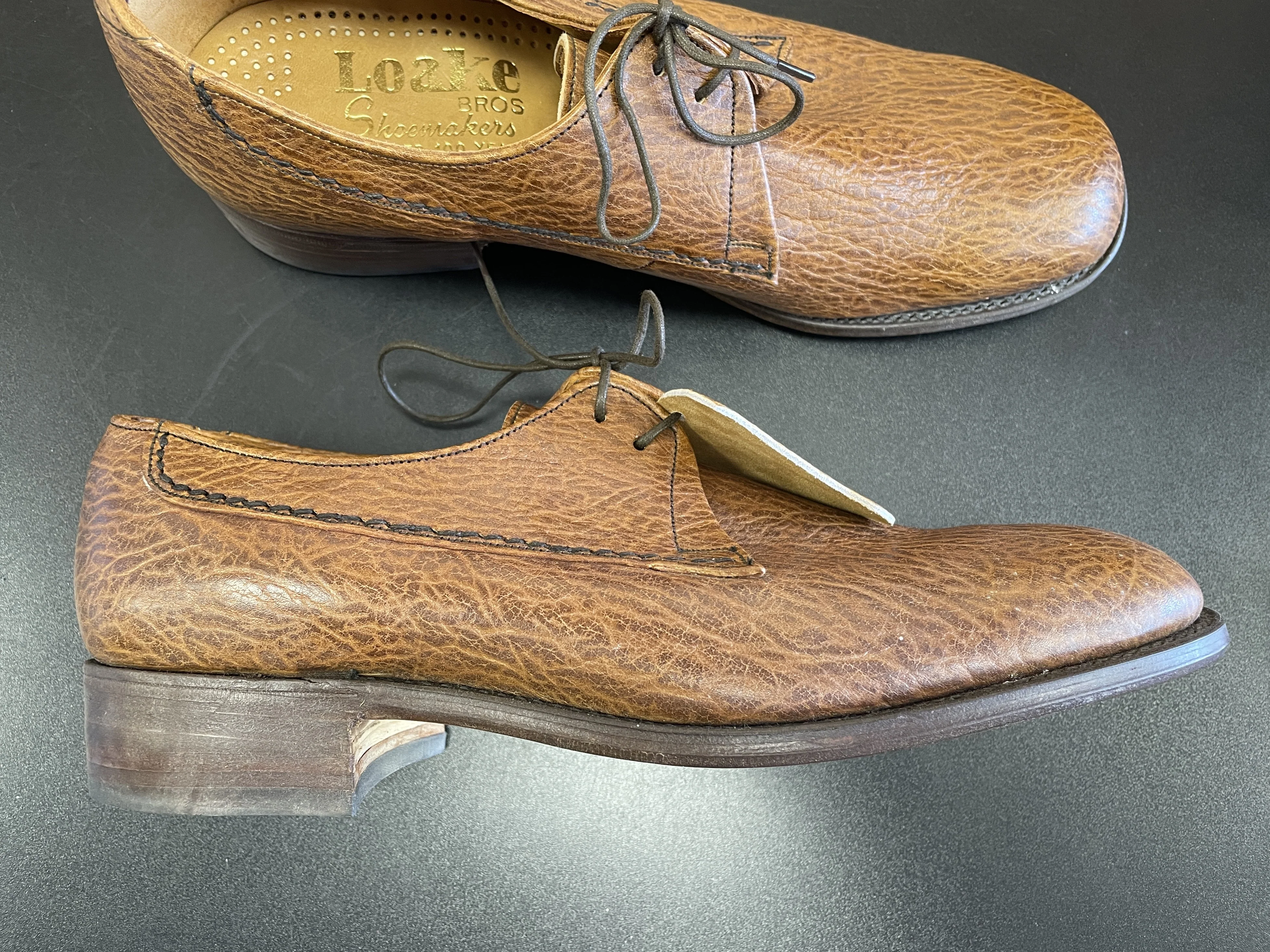 Loake Brothers New Brown Gazelle Leather Lace Up Shoes Size 8 - Image 6
