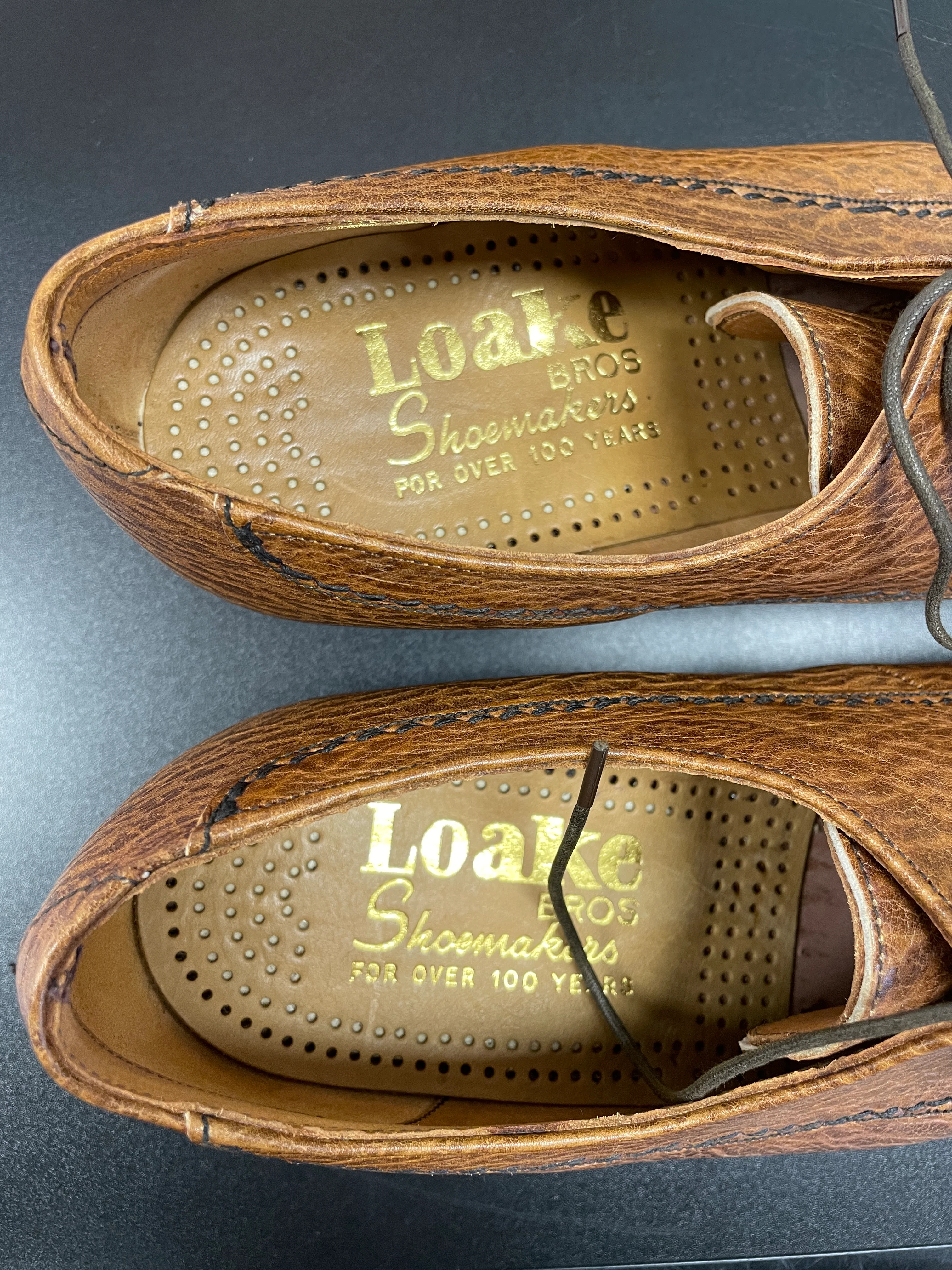 Loake Brothers New Brown Gazelle Leather Lace Up Shoes Size 8 - Image 9