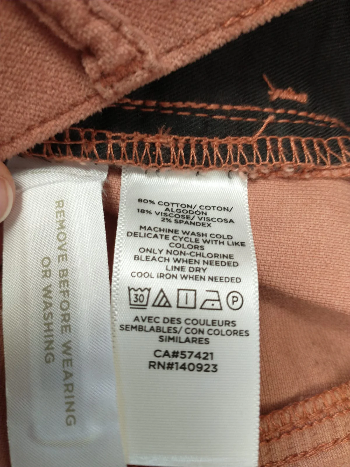 BNWT LOFT Salmon Pink Trousers Cotton Blend Size UK 10 - Image 6