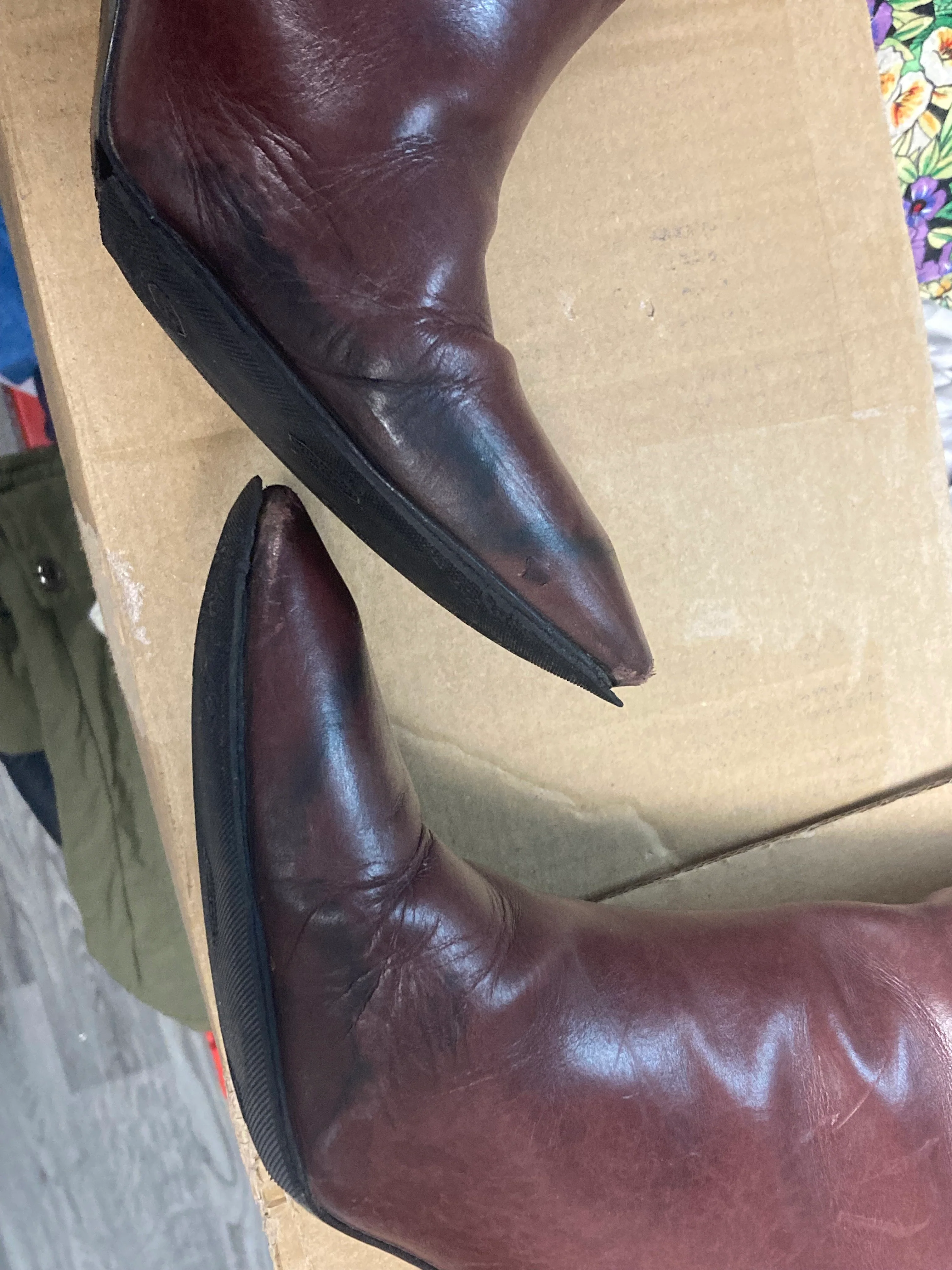Longchamp Maroon Knee High Leather Boots EU Size 41 - Image 10