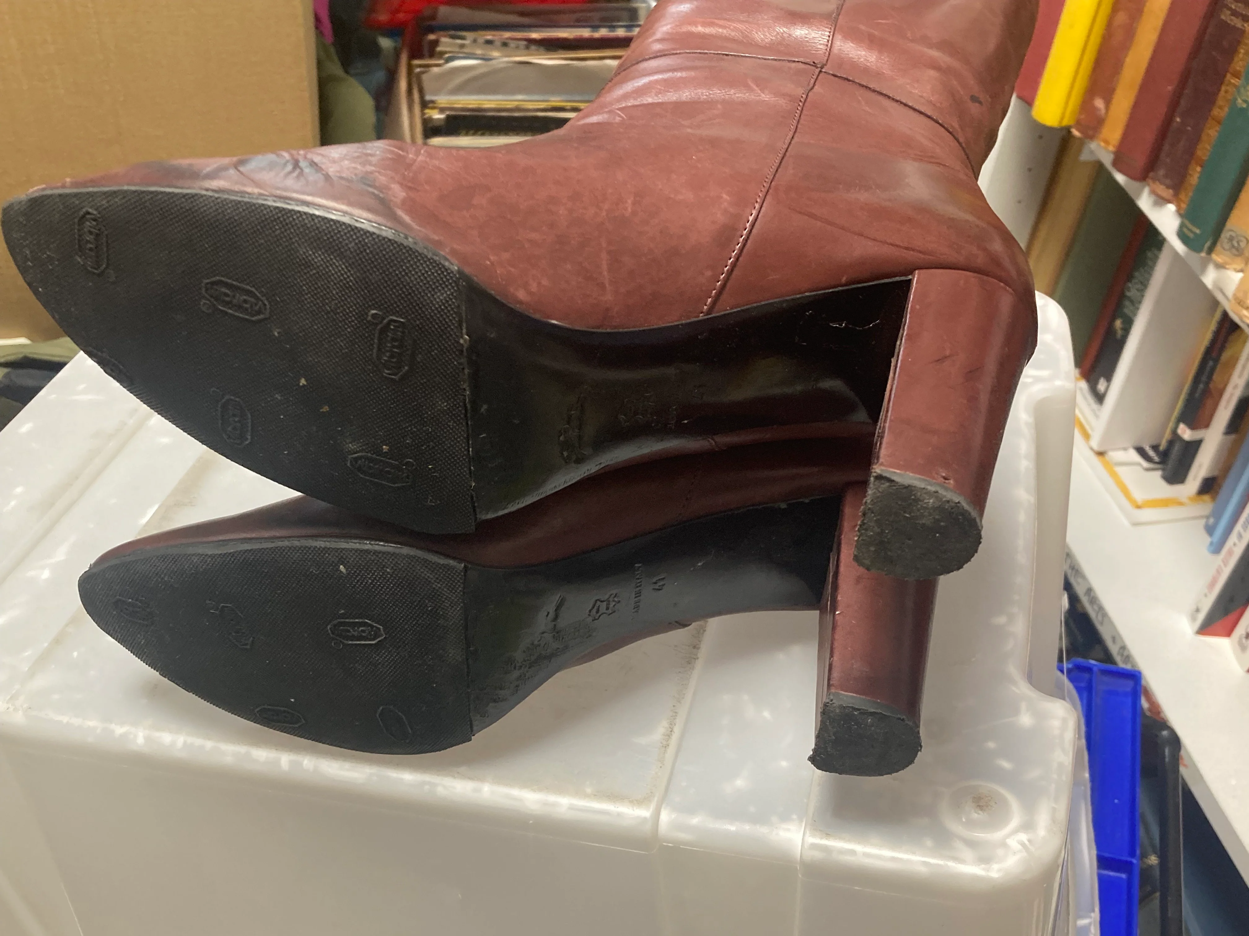 Longchamp Maroon Knee High Leather Boots EU Size 41 - Image 3