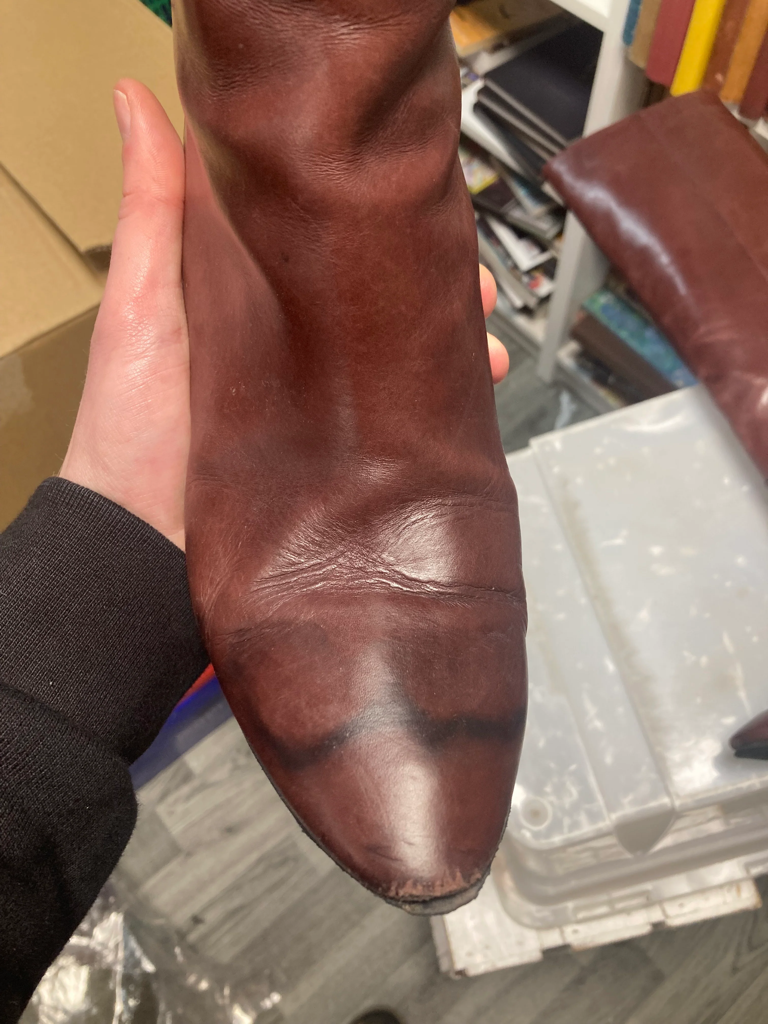 Longchamp Maroon Knee High Leather Boots EU Size 41 - Image 8