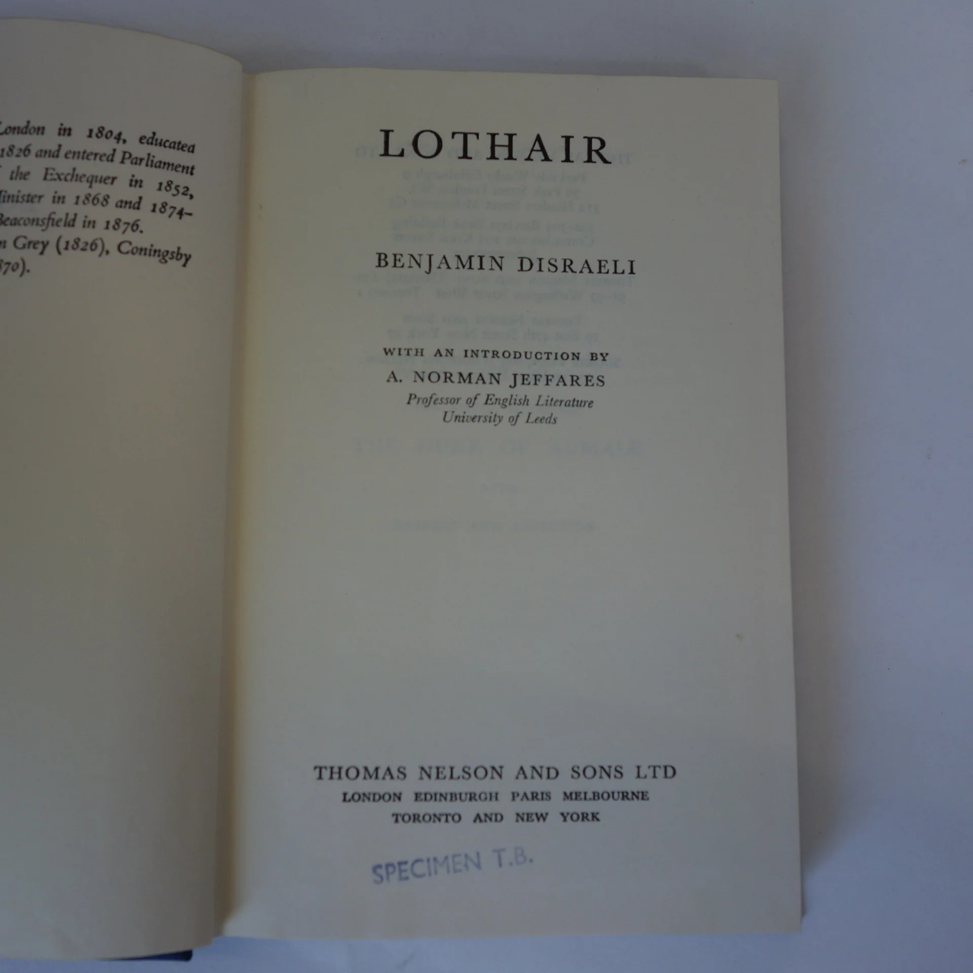 Lothair by Benjamin Disraeli - Vintage hardback book - Image 4