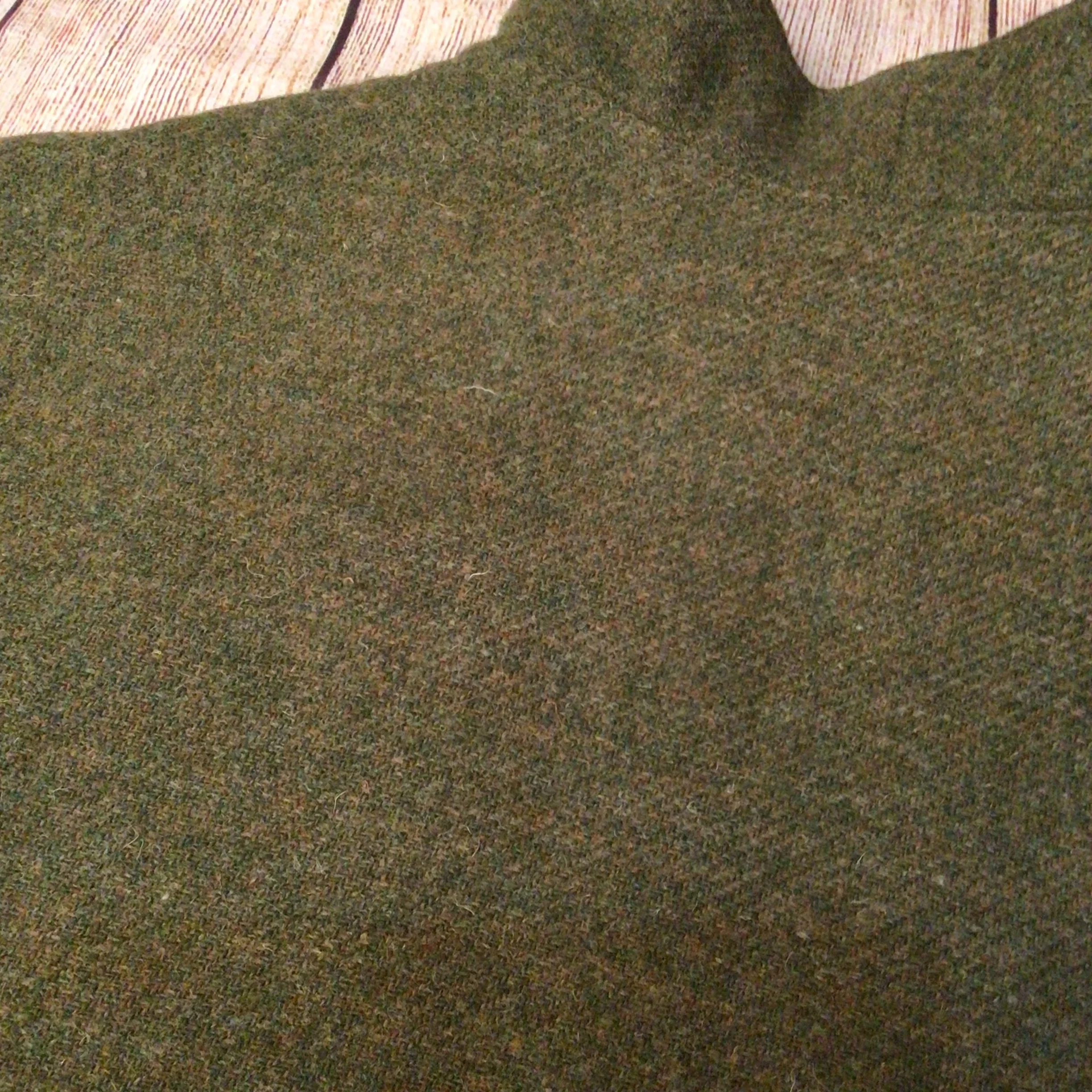 Lumen Harris Tweed Olive Green Pure Wool Smock Top Size Ch44 - Image 5