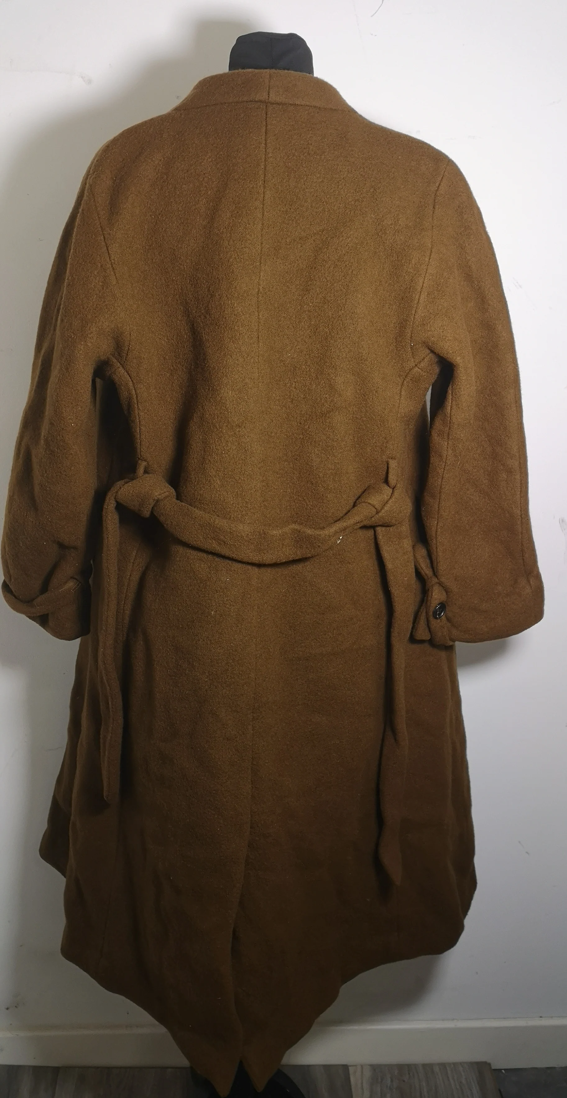 Maison de Maier Brown Wool Long Coat Size XL - Image 3