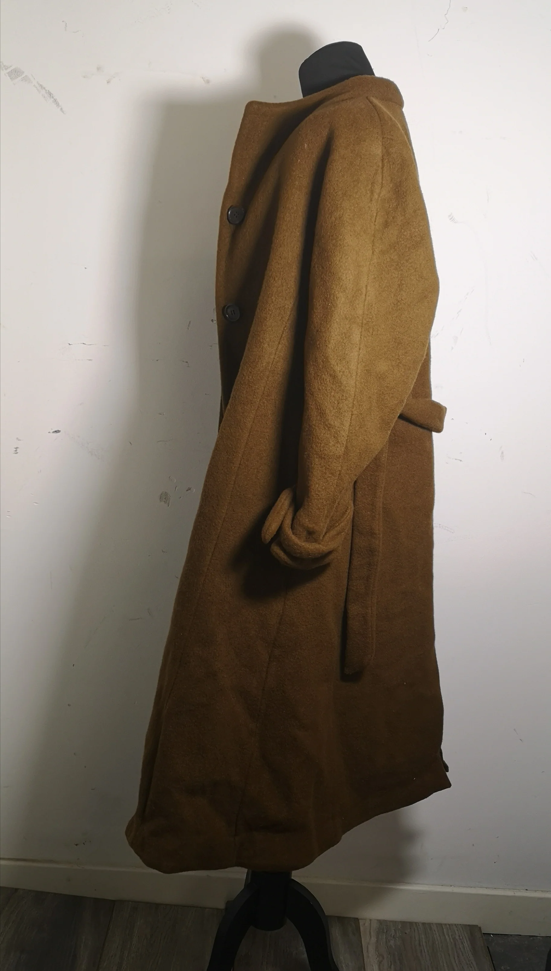 Maison de Maier Brown Wool Long Coat Size XL - Image 4