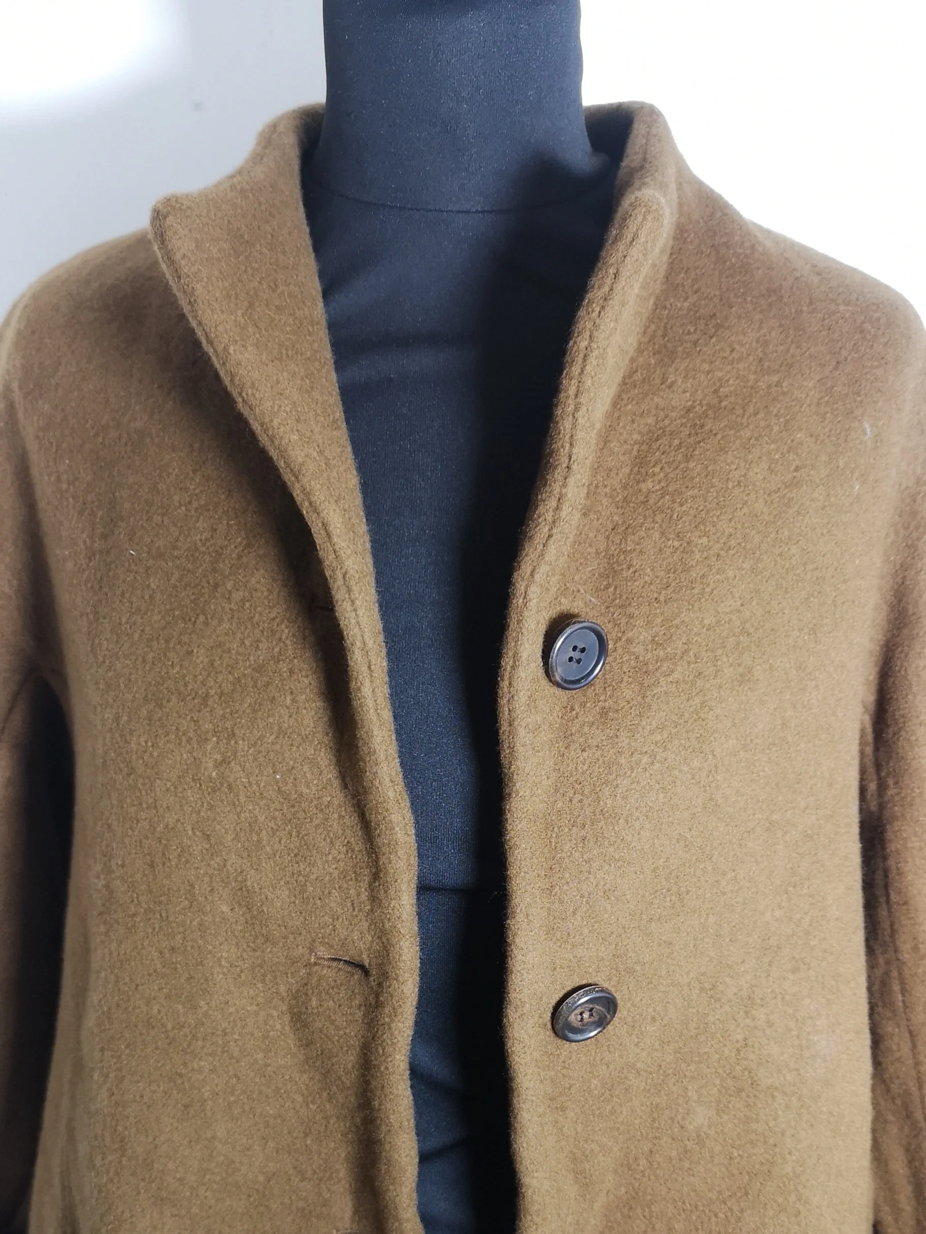 Maison de Maier Brown Wool Long Coat Size XL - Image 5