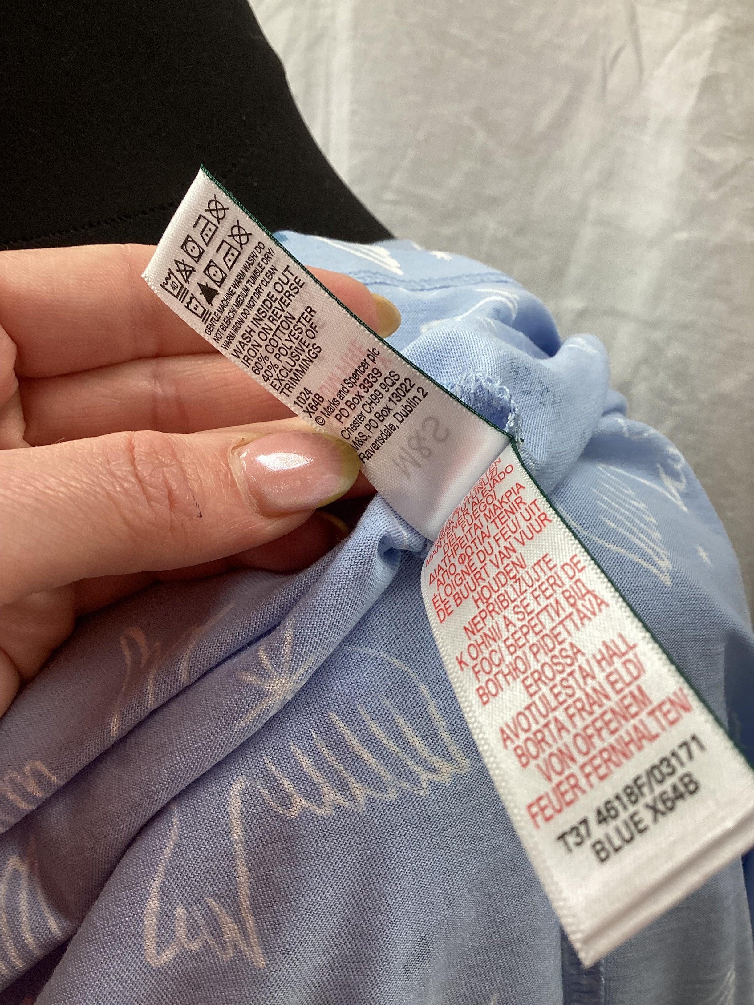 M&S Blue Bird Pattern T-shirt XL - Image 5