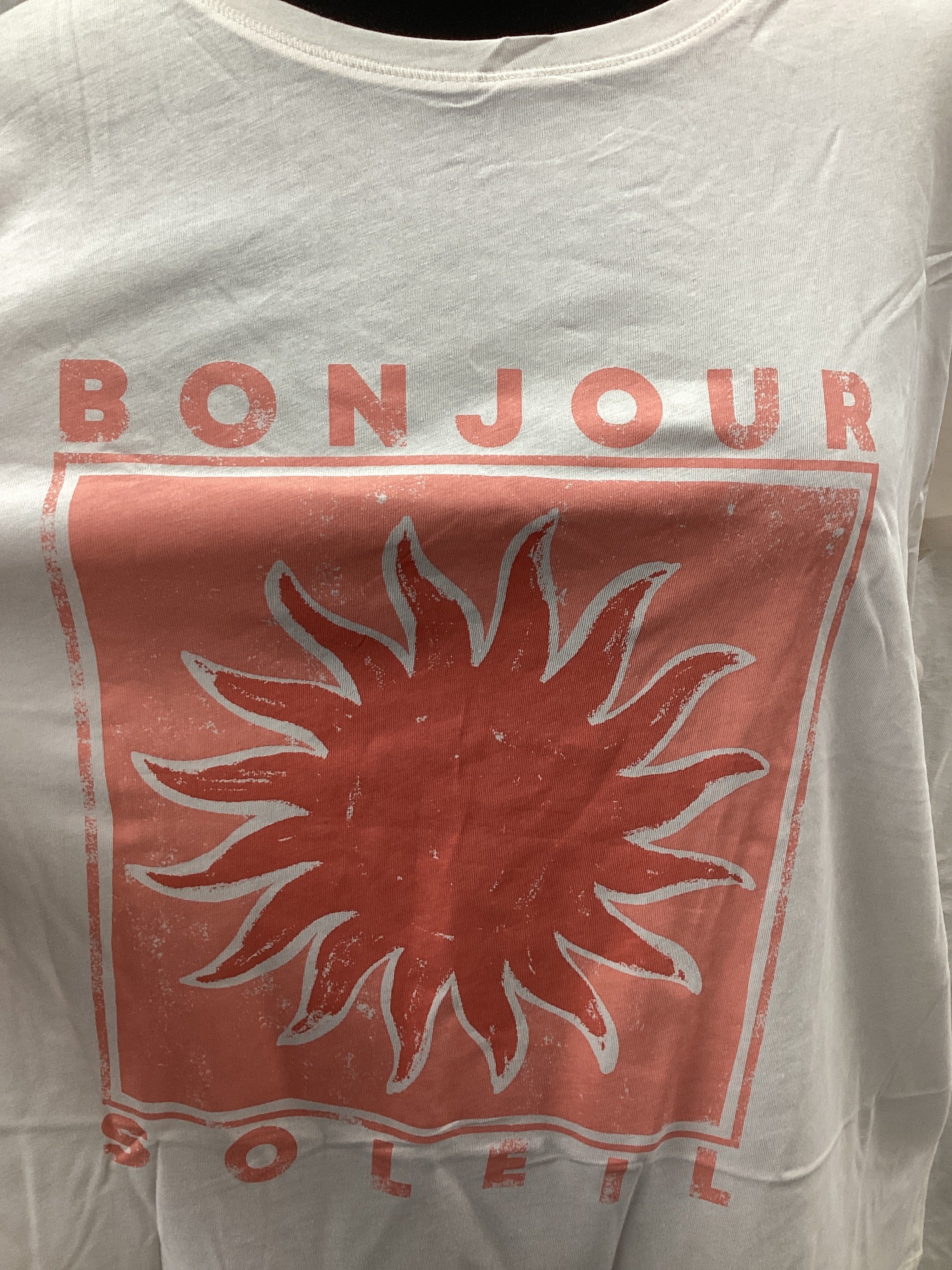 M&S White Bonjour T-shirt XL - Image 3