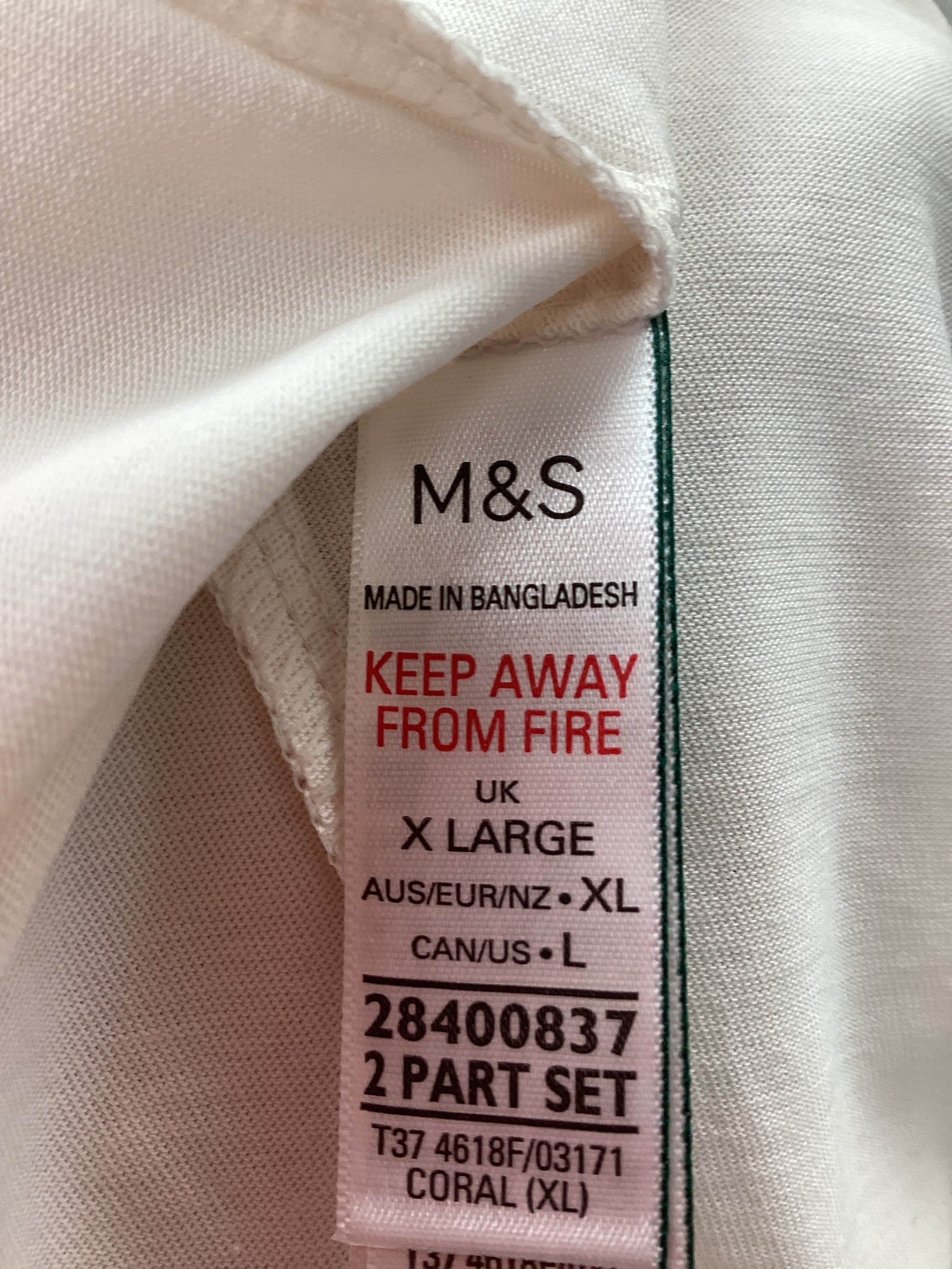 M&S White Bonjour T-shirt XL - Image 5