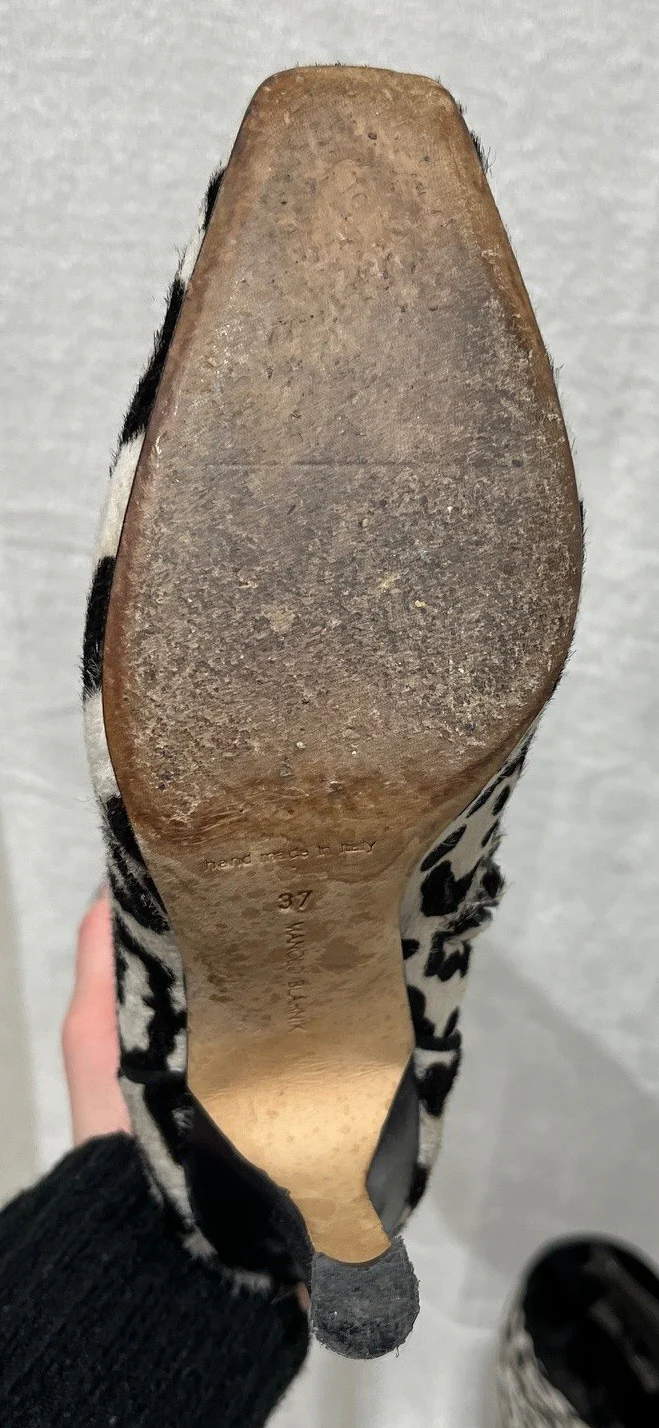 Manolo Blahnik Leopard Print Calf Hair Knee-High Boots Women’s Size 37 - Image 4