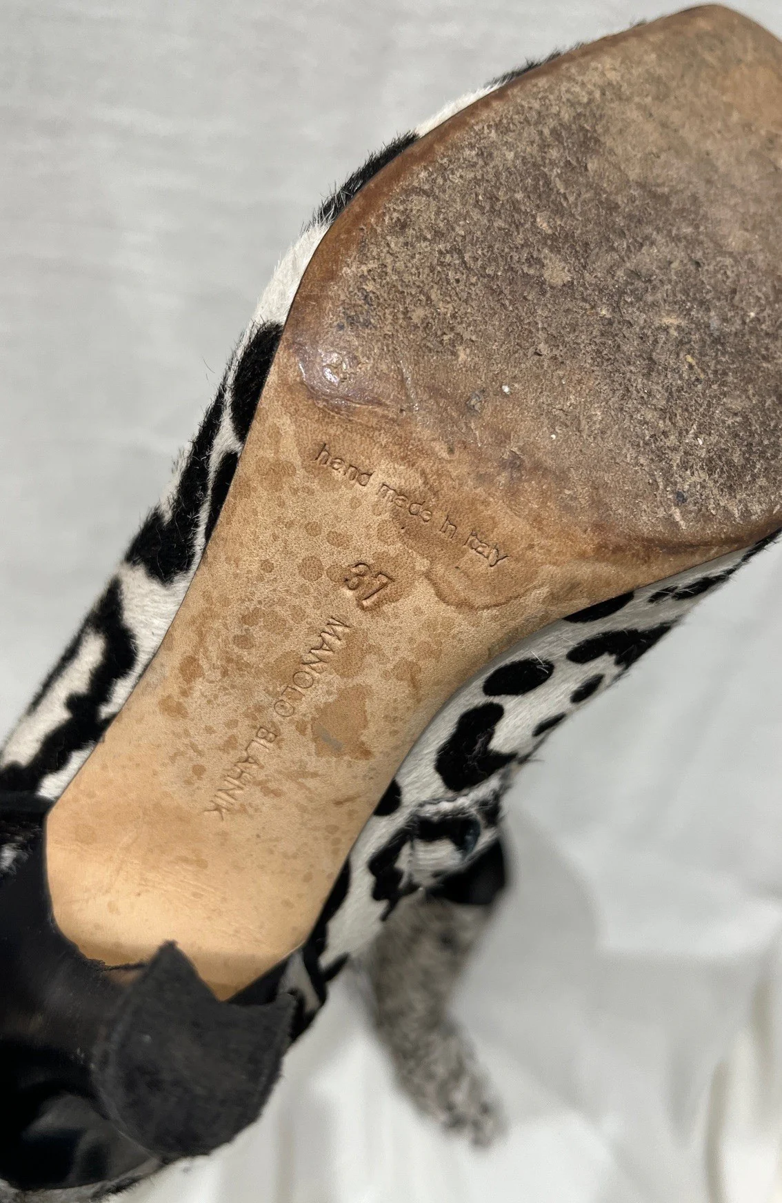 Manolo Blahnik Leopard Print Calf Hair Knee-High Boots Women’s Size 37 - Image 5