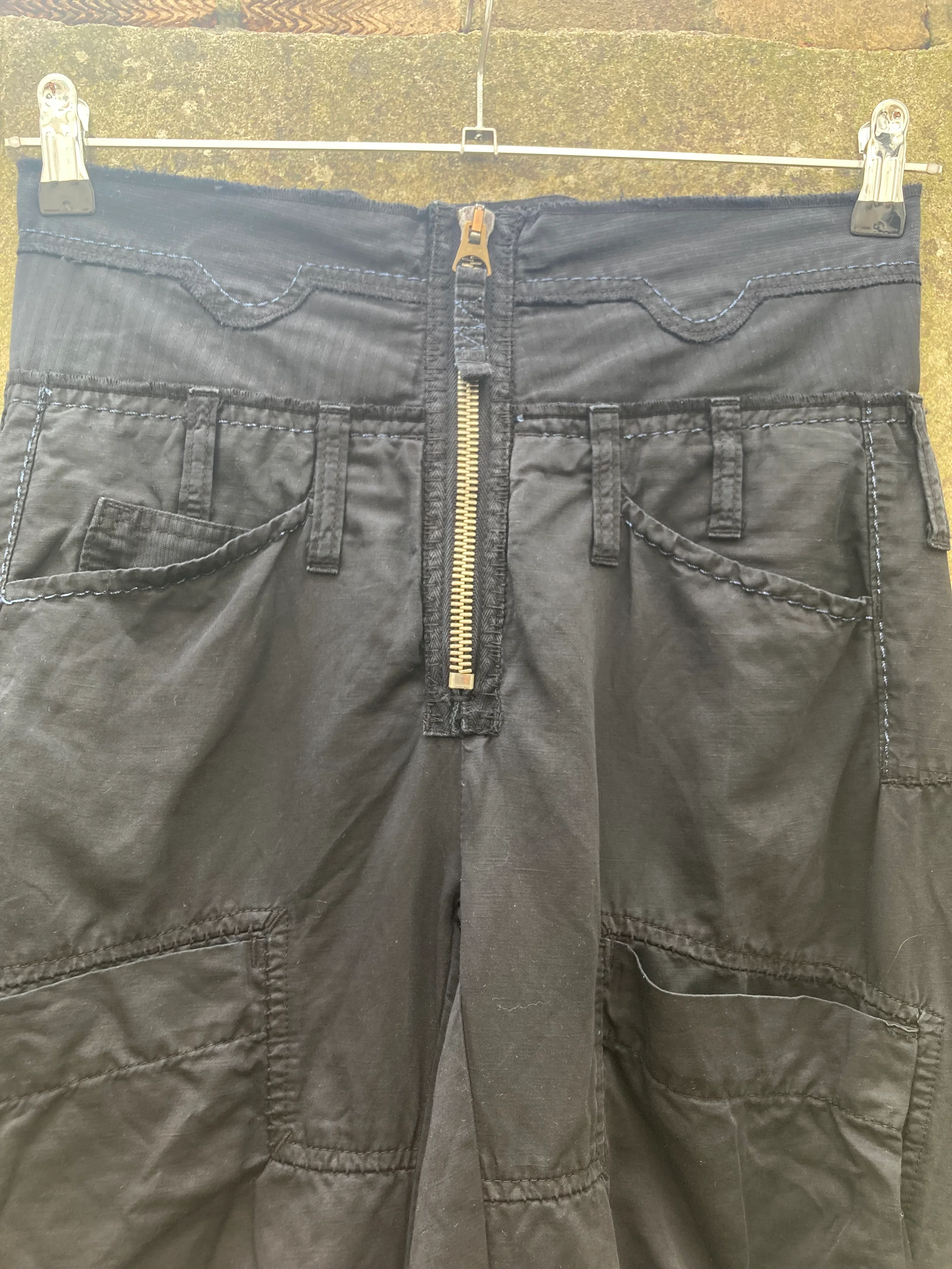 Marithe Francois Girbaud Black Cargo Trousers Size 10/12 - Image 3