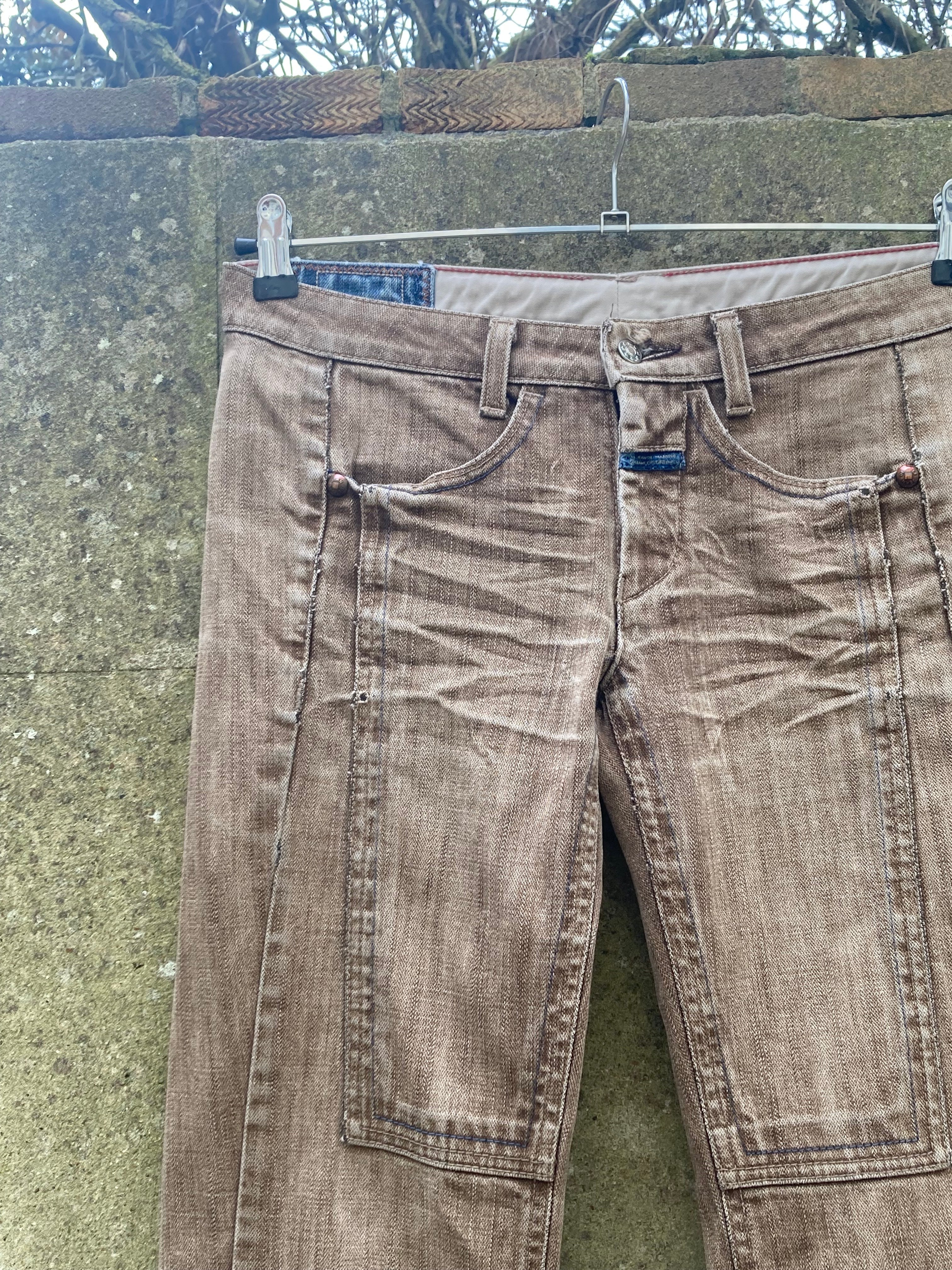 Marithe Francois Girbaud Brown Denim Trousers Size 10/12 - Image 3