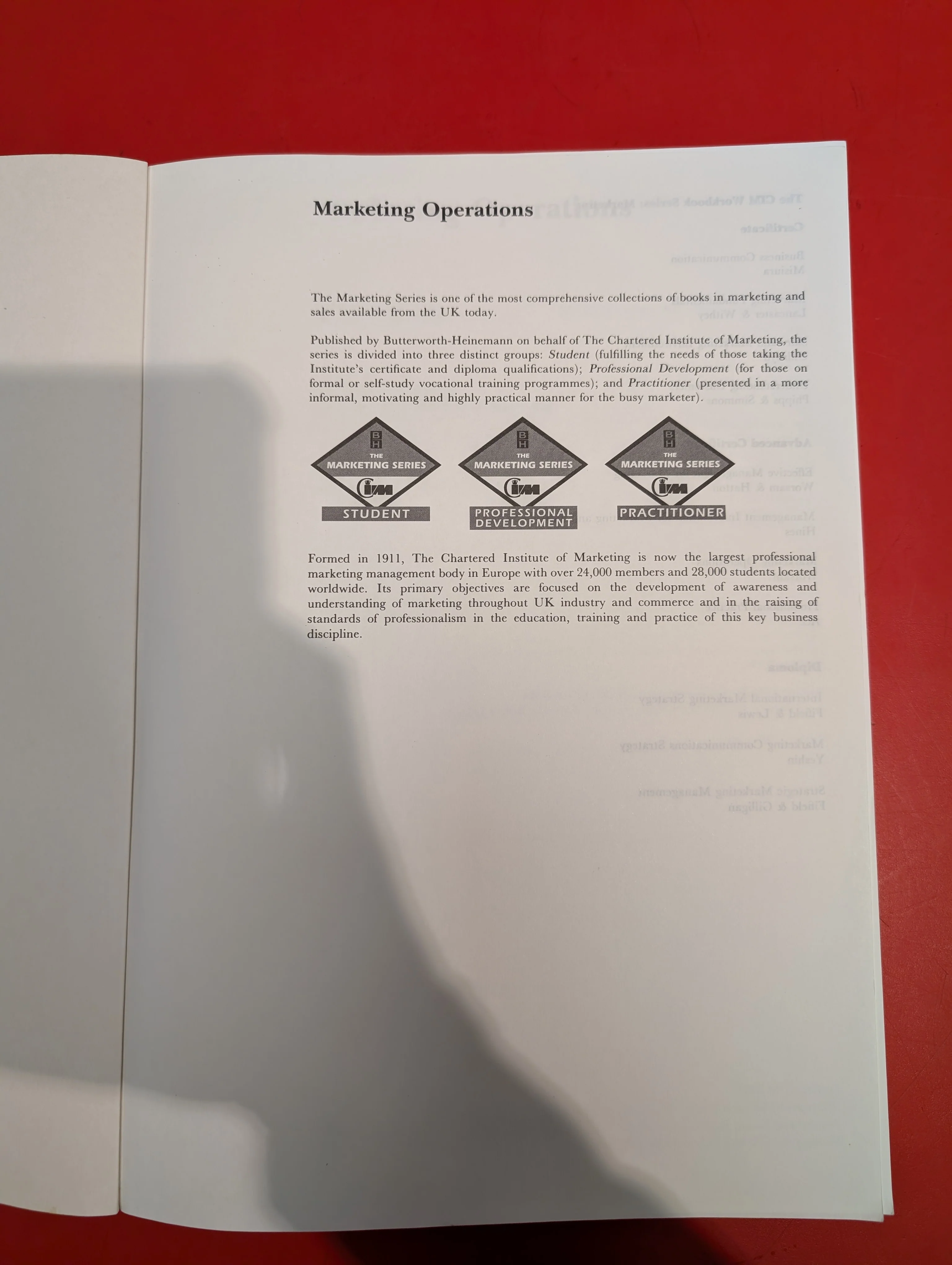 Marketing Operations Workbook by Mike Worsam - The Marketing Series (The Chartered Institute of Marketing) - Image 4