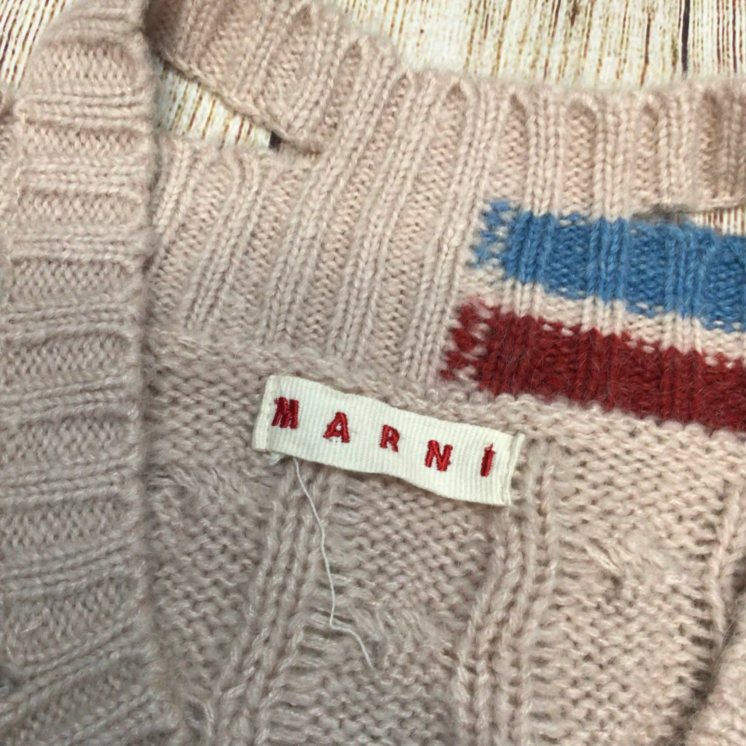 Marni Pink Cable Knit Alpaca Wool Asymmetrical Distressed Jumper Size Ch52 - Image 2