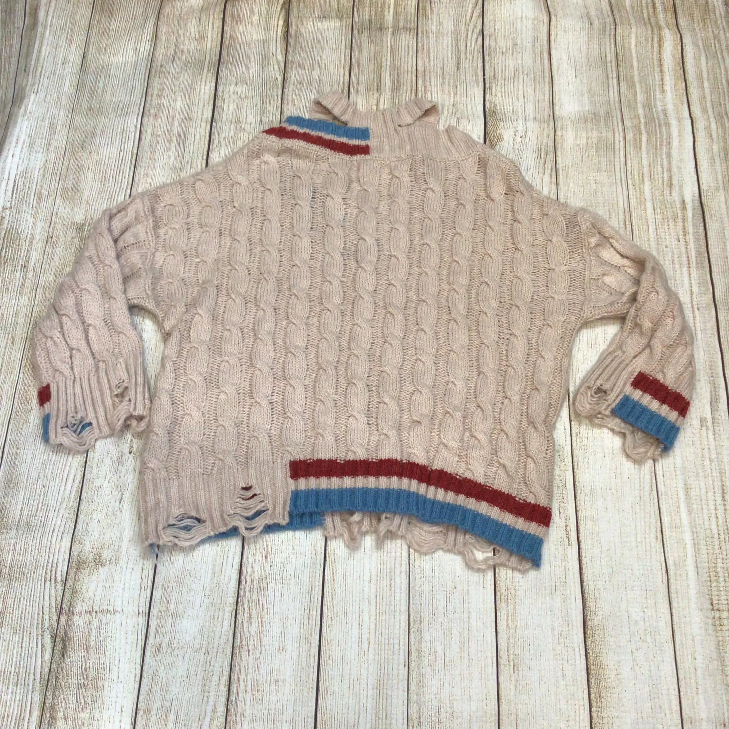Marni Pink Cable Knit Alpaca Wool Asymmetrical Distressed Jumper Size Ch52 - Image 6